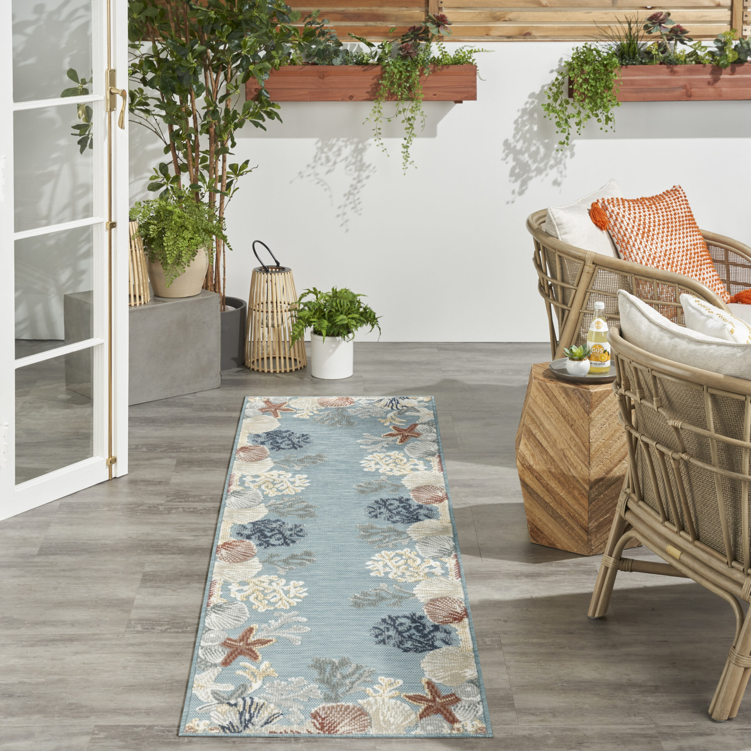 Nourison Suncoast SNC04 Teal Multicolor Area Rug - Image 5