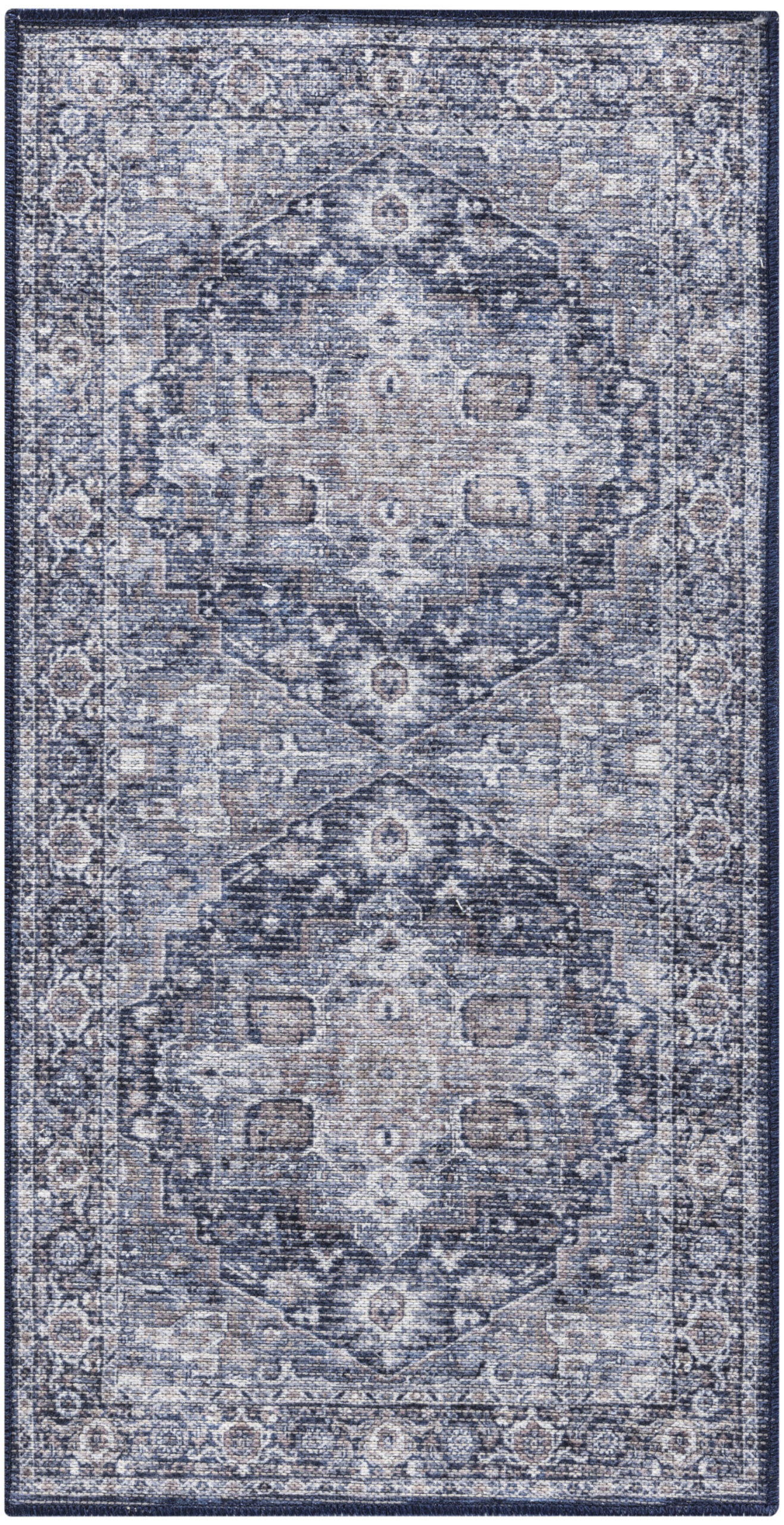 Nourison New Concept Washables SR101 Ivory Navy Area Rug