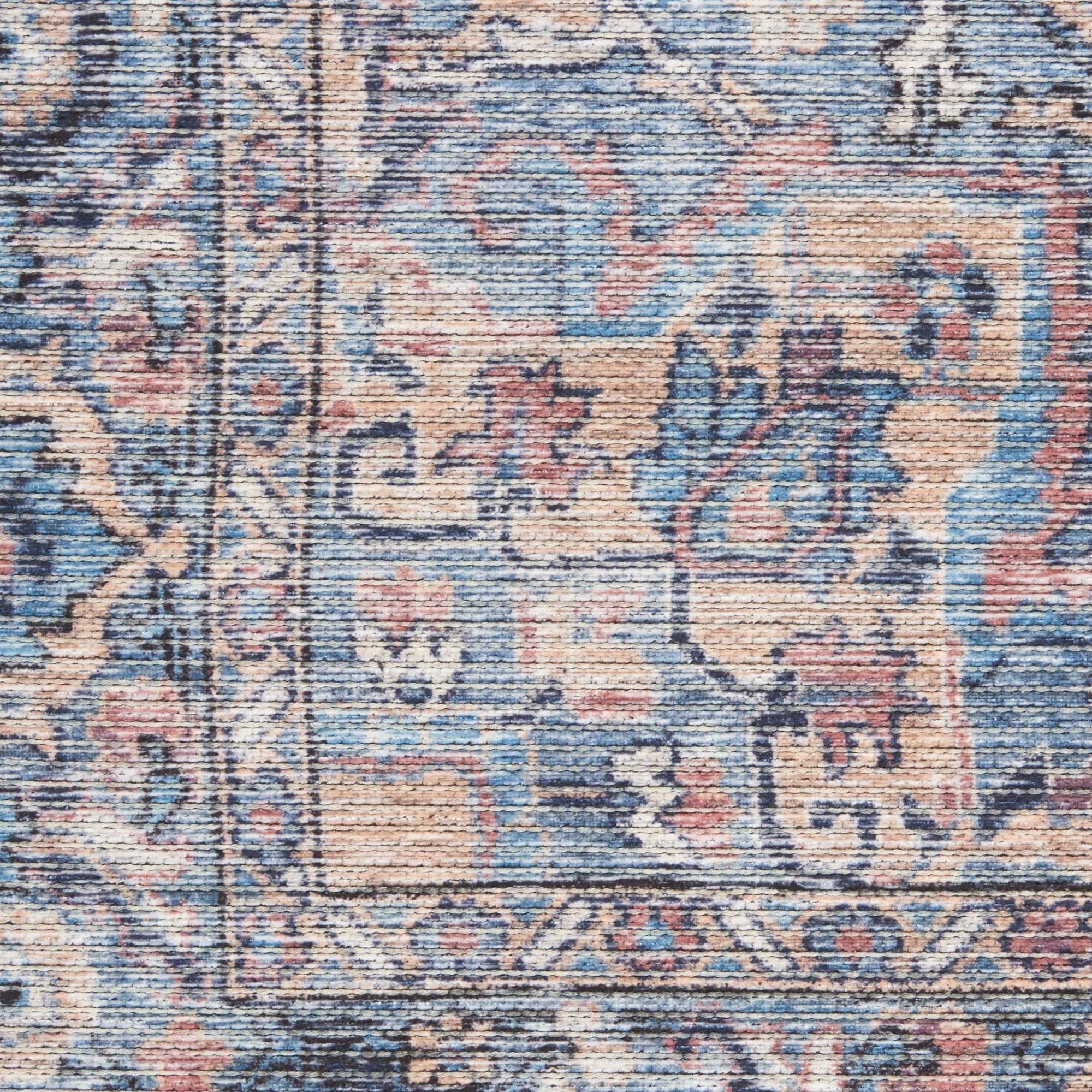 Nourison New Concept Washables SR101 Light Blue Multicolr Area Rug - Image 4
