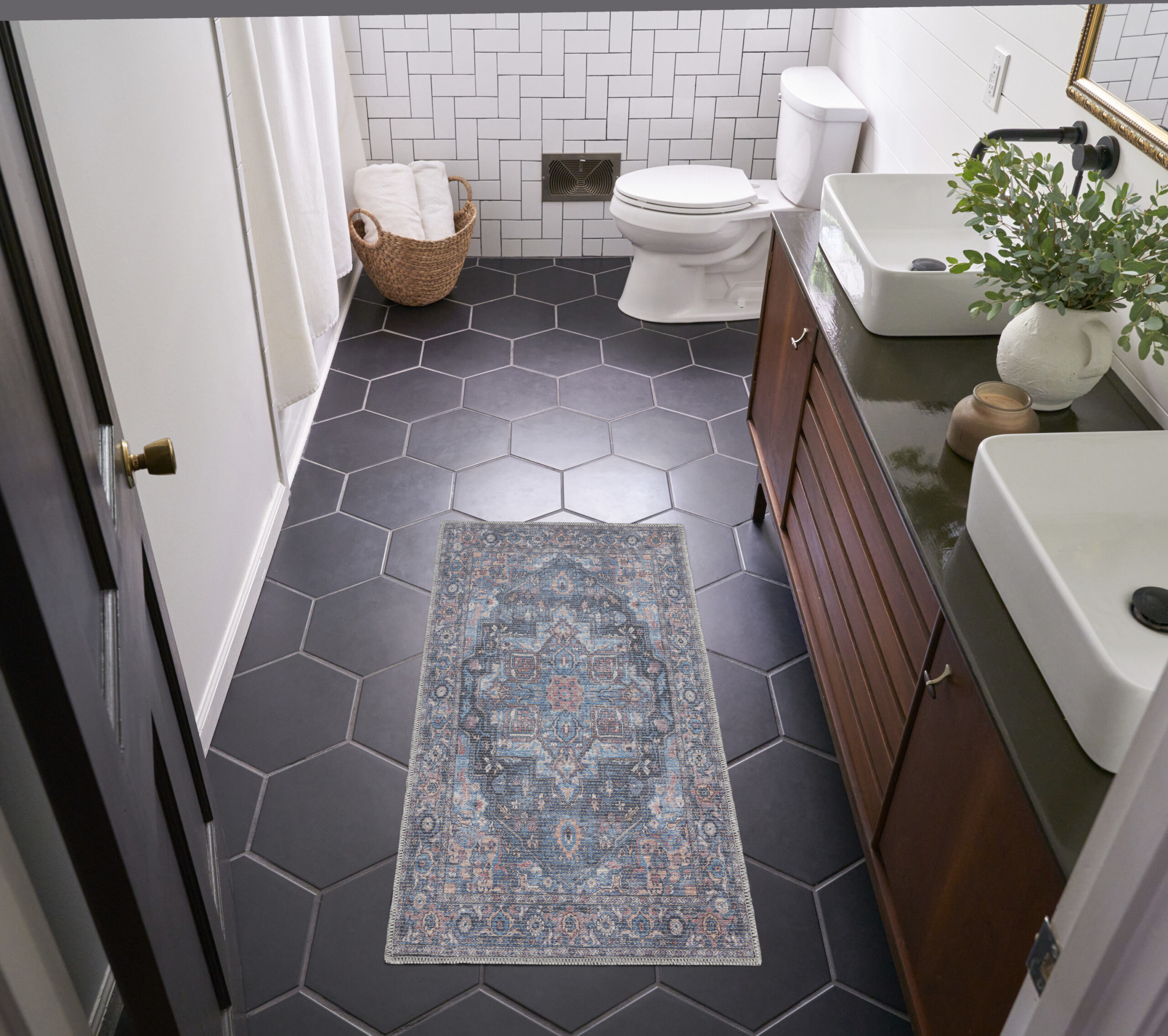 Nourison New Concept Washables SR101 Light Blue Multicolr Area Rug - Image 6