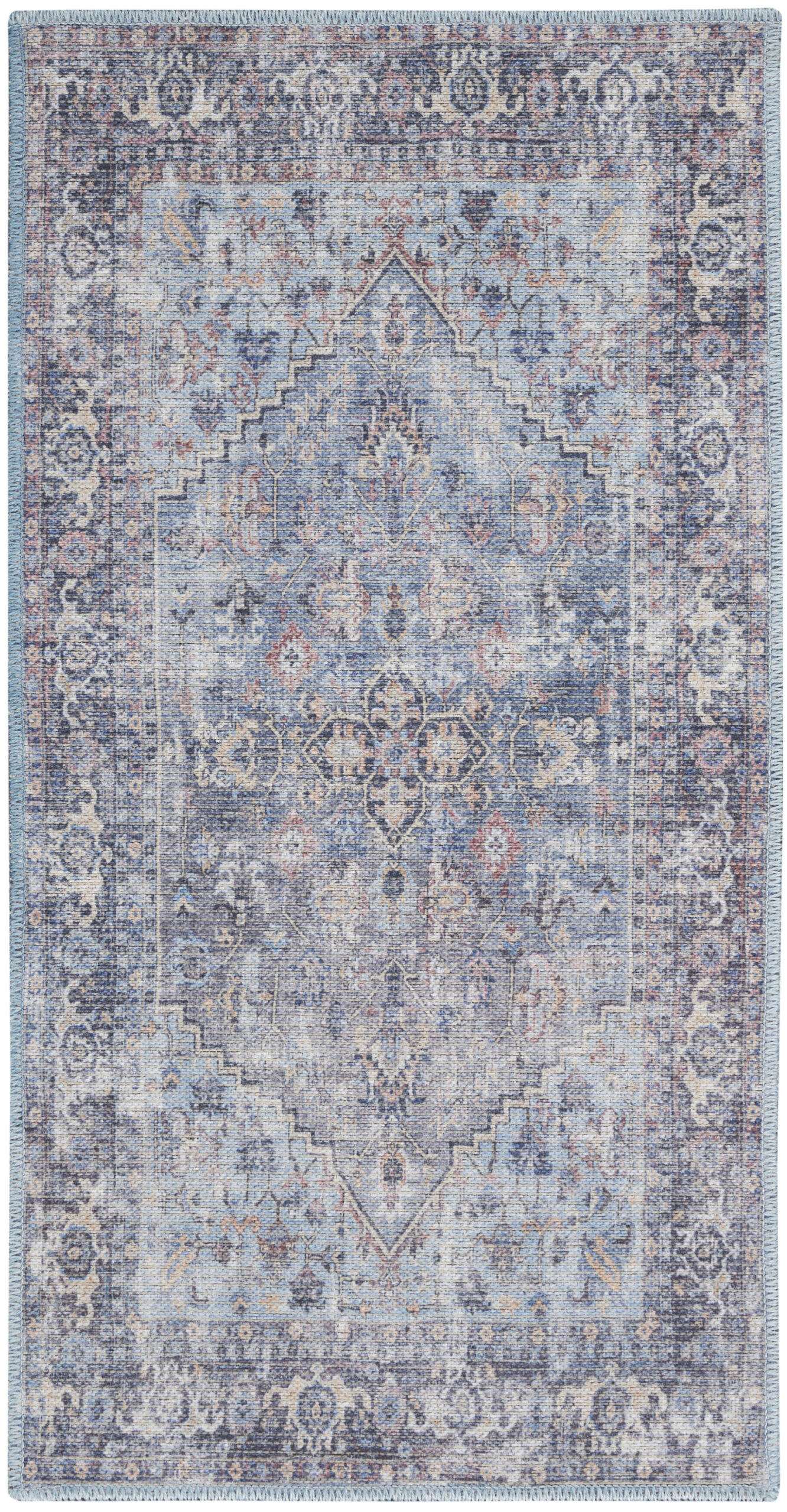 Nourison New Concept Washables SR104 Light Grey Blue Area Rug