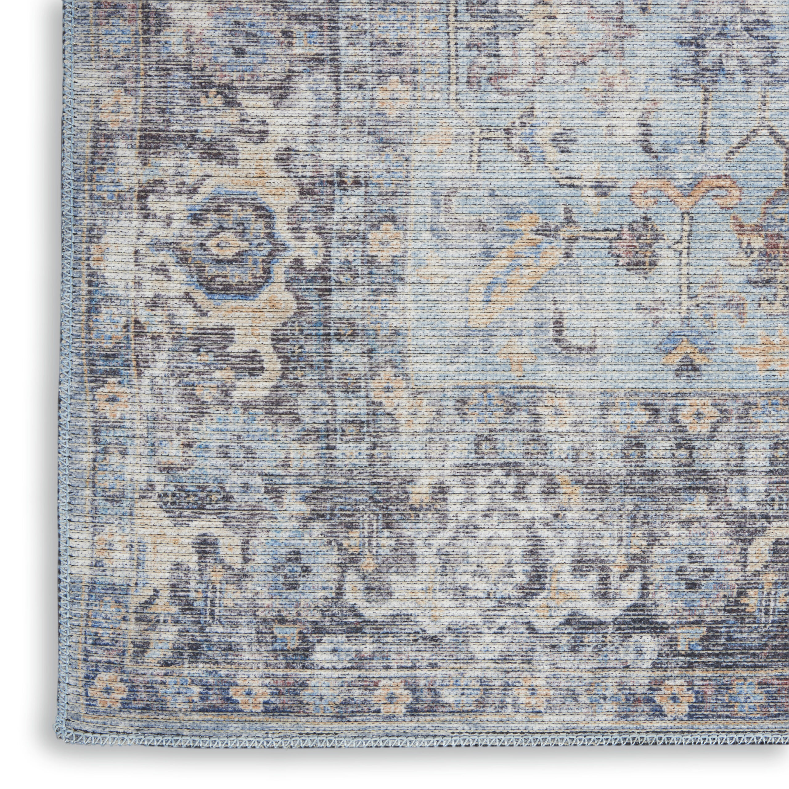 Nourison New Concept Washables SR104 Light Grey Blue Area Rug - Image 2