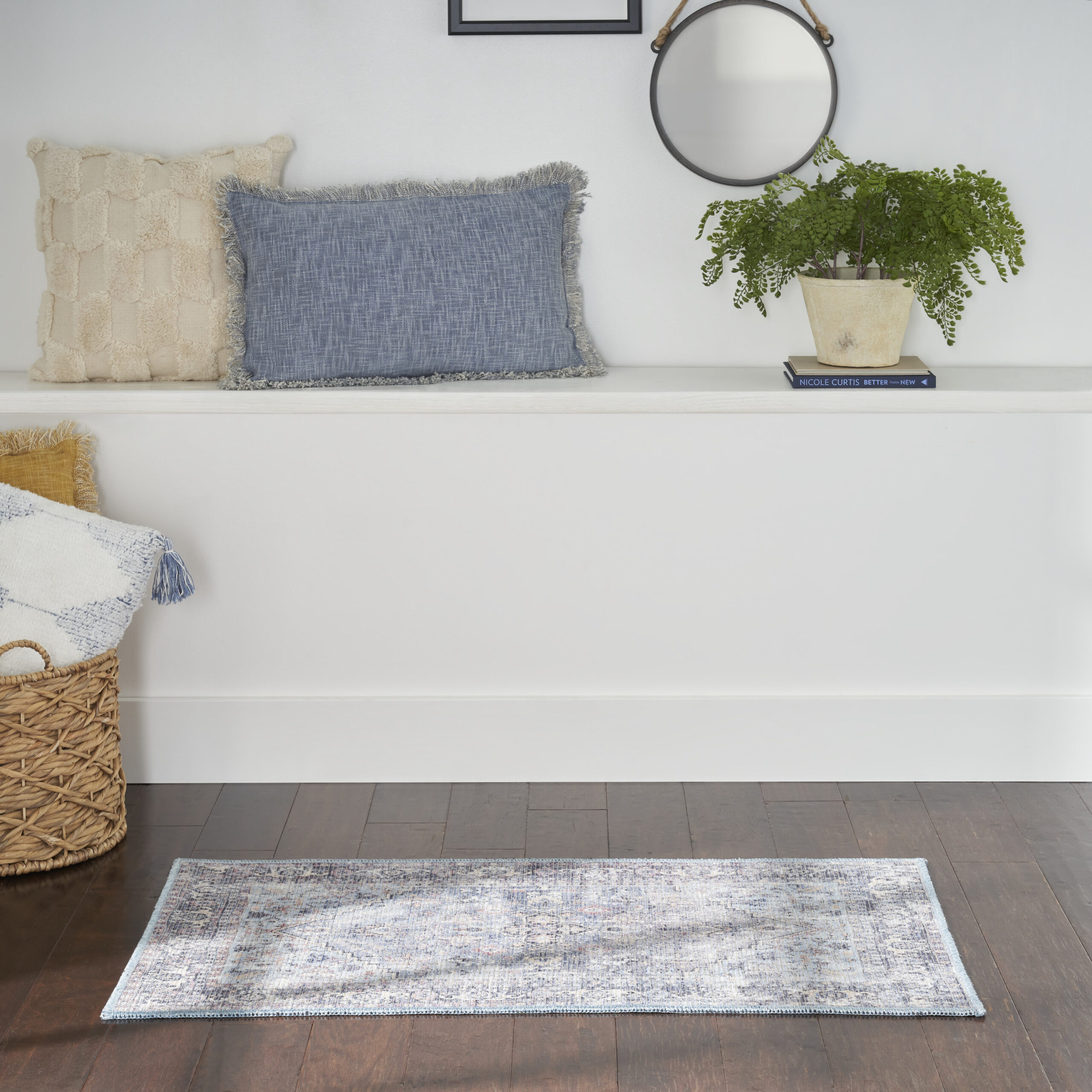 Nourison New Concept Washables SR104 Light Grey Blue Area Rug - Image 5