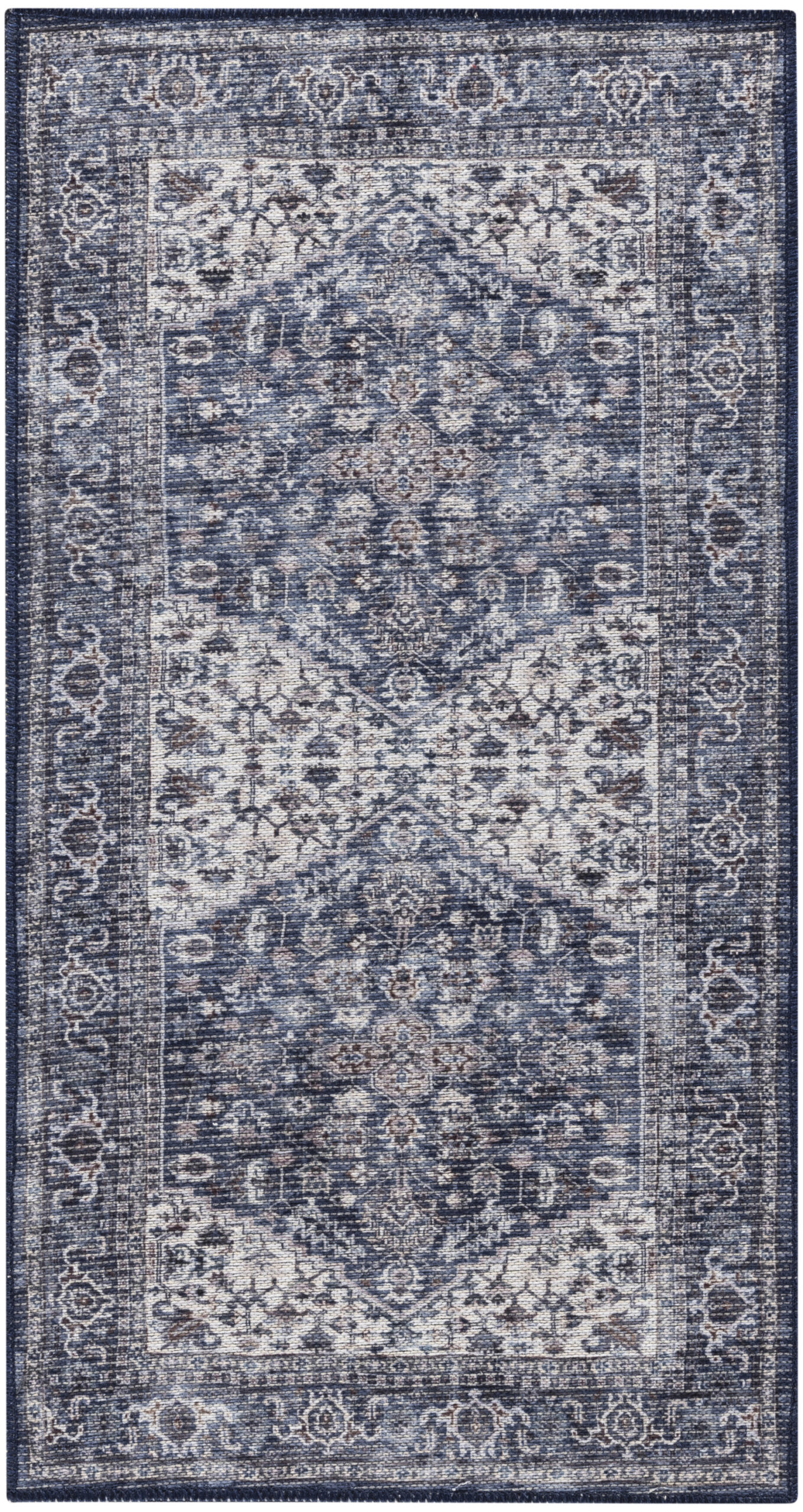 Nourison New Concept Washables SR104 Navy Ivory Area Rug