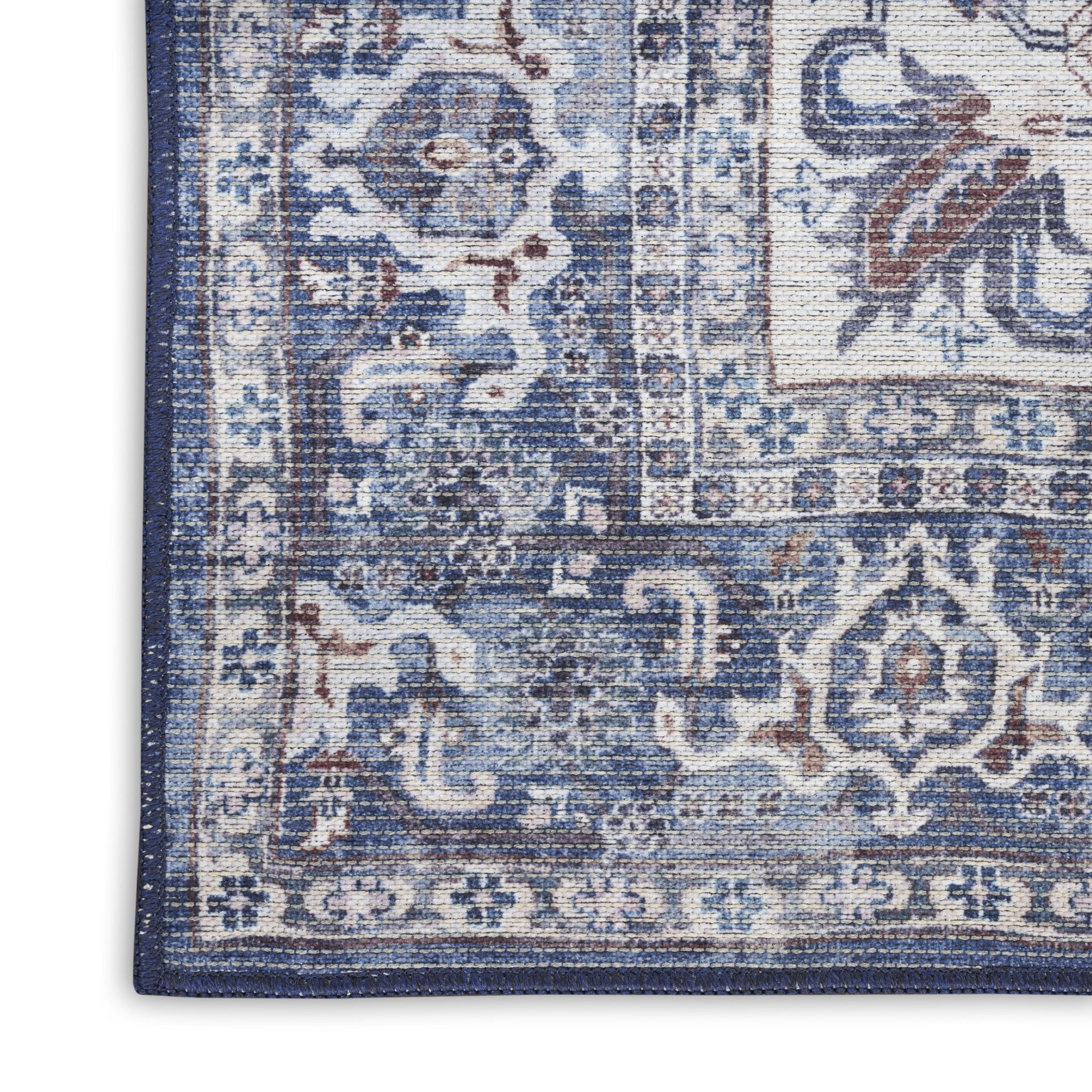 Nourison New Concept Washables SR104 Navy Ivory Area Rug - Image 2