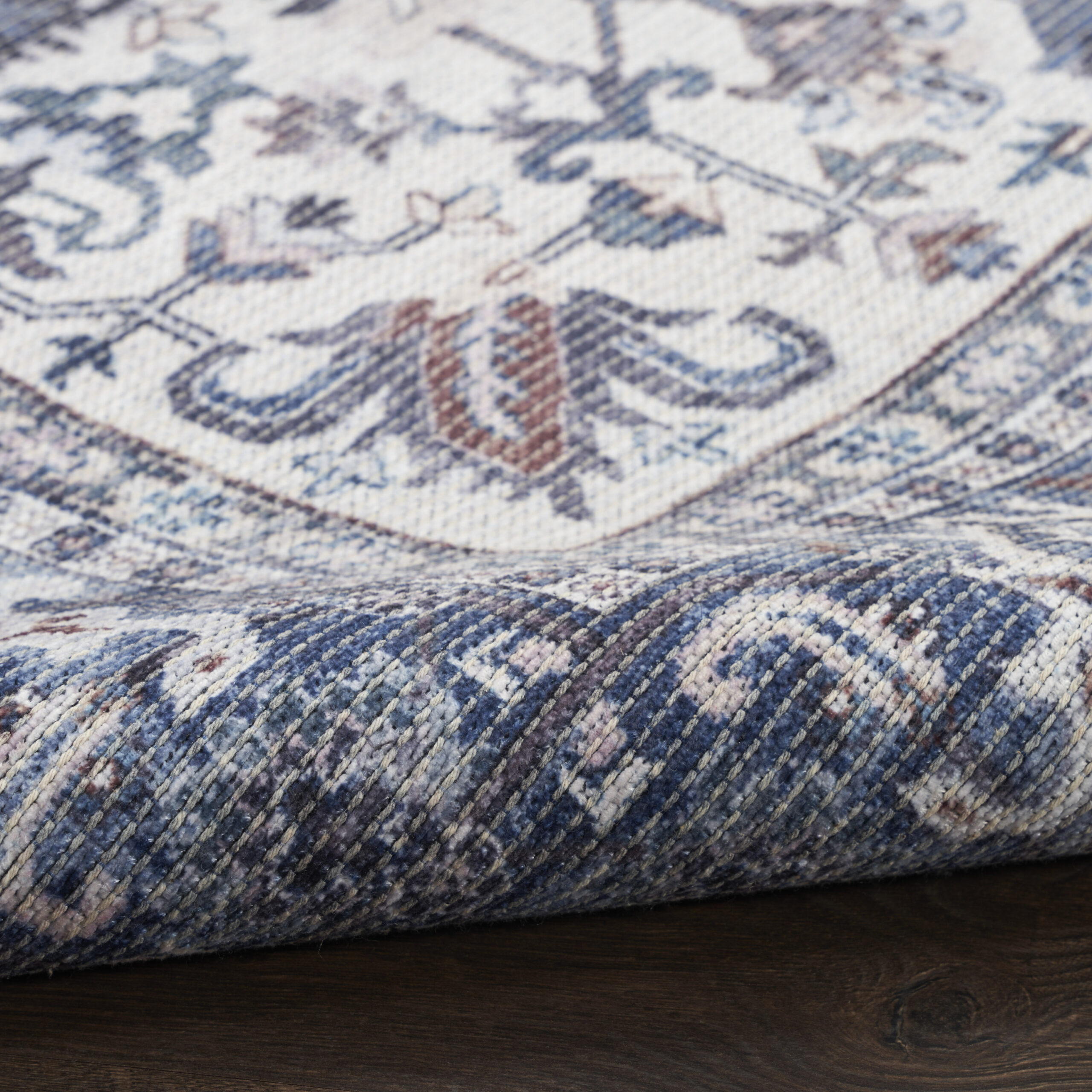 Nourison New Concept Washables SR104 Navy Ivory Area Rug - Image 3