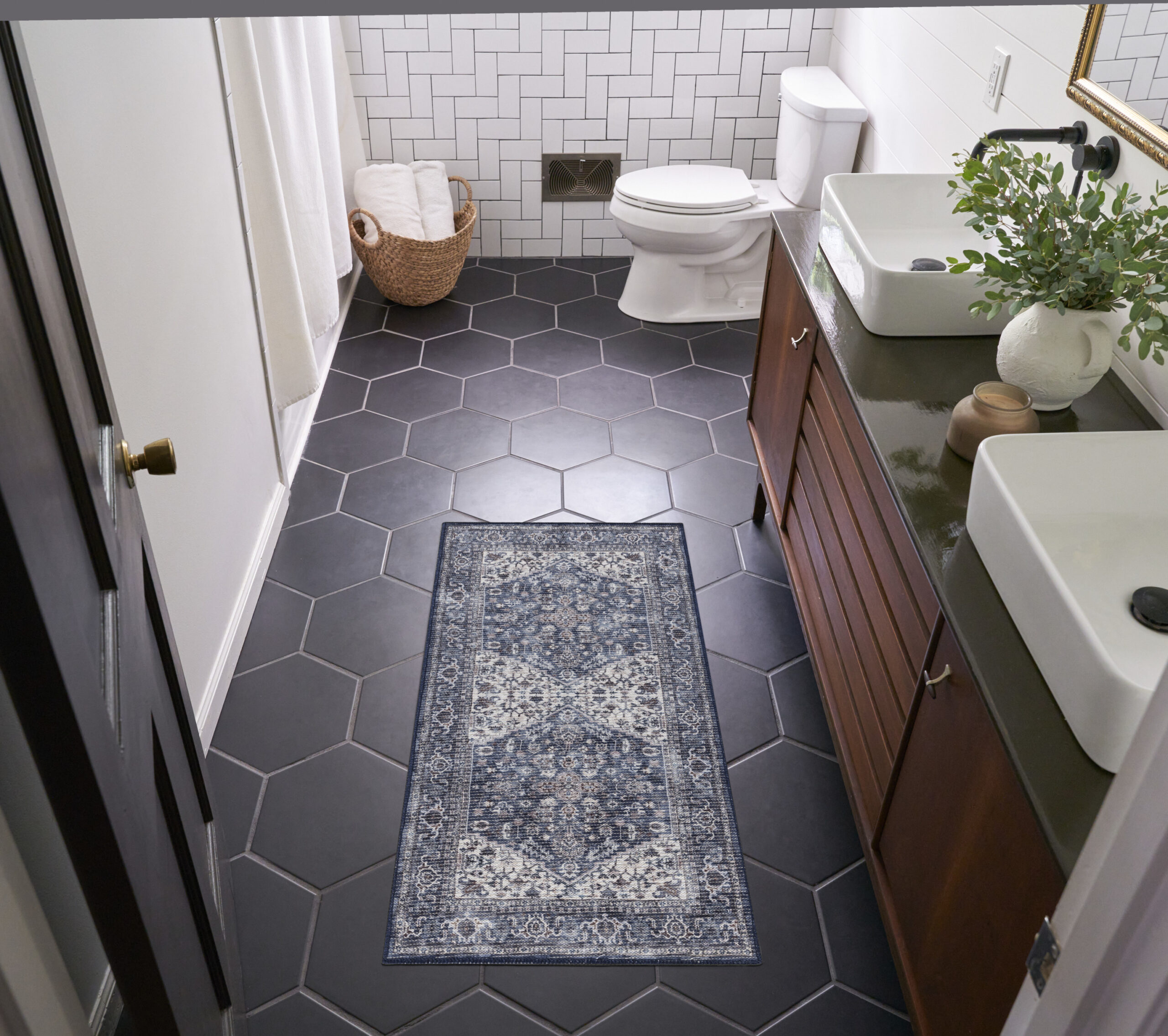 Nourison New Concept Washables SR104 Navy Ivory Area Rug - Image 5