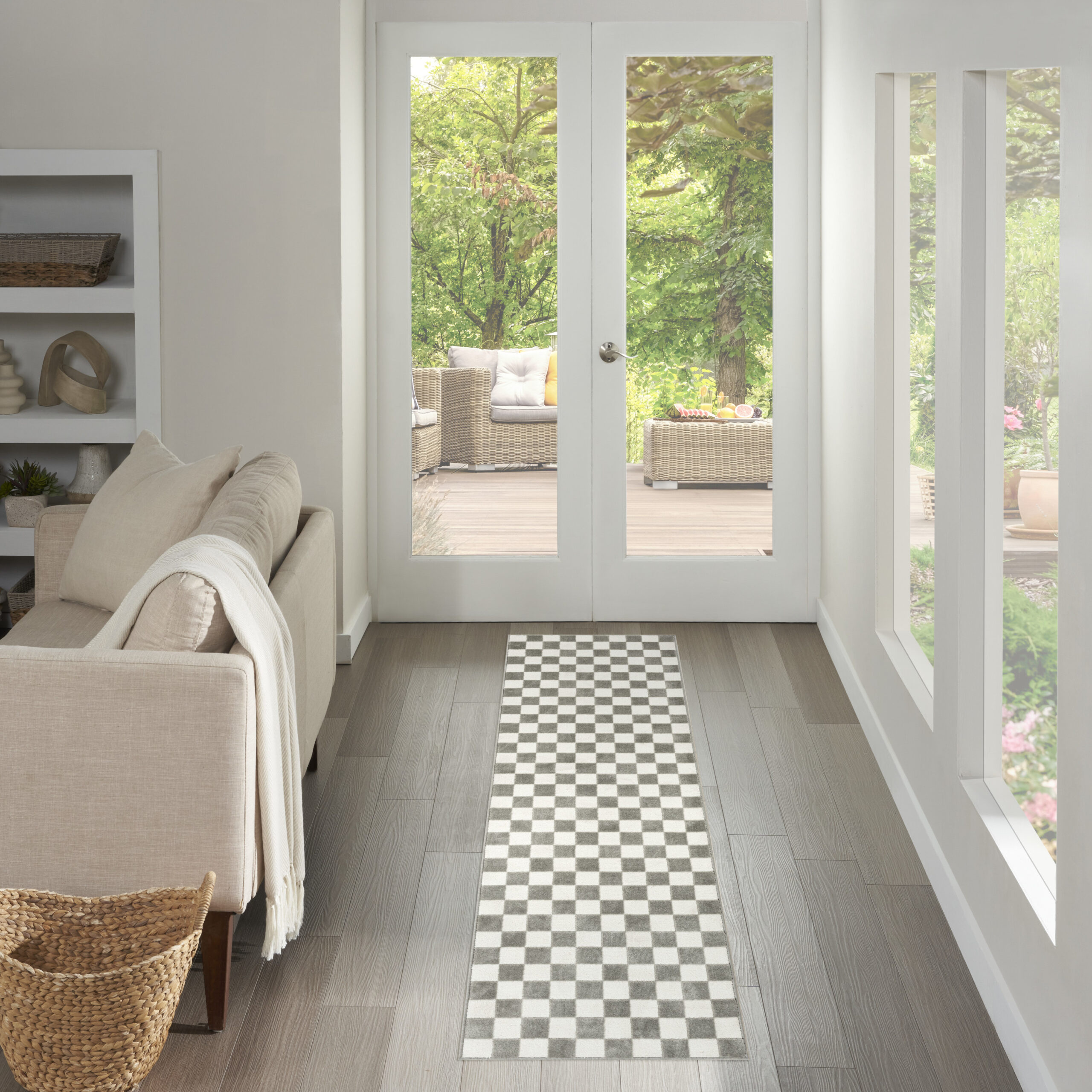 Nourison Serenity Home SRH09 Ivory Grey Area Rug - Image 5