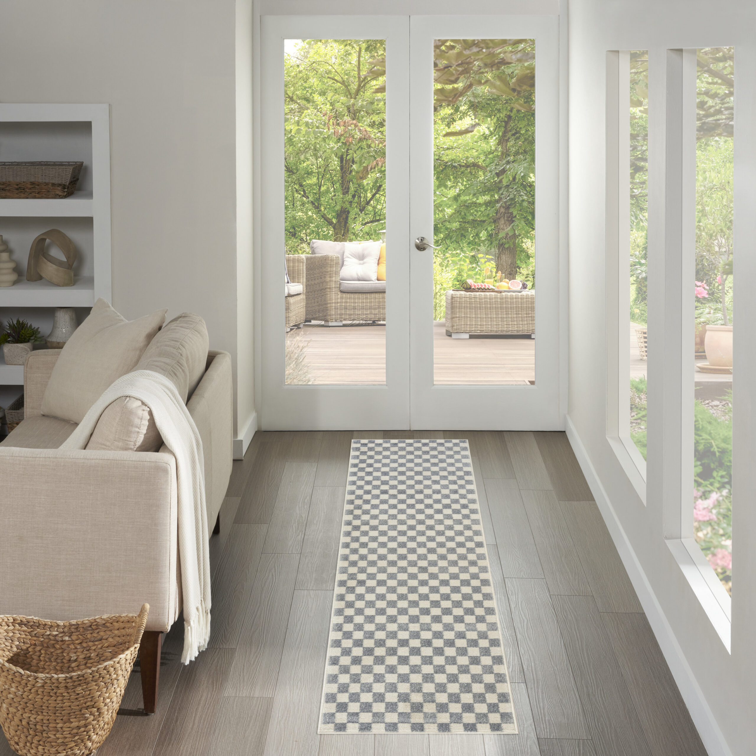 Nourison Serenity Home SRH10 Ivory Blue Area Rug - Image 5