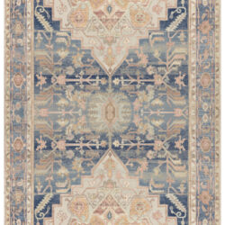 Nourison Vintage Washables VWS13 Blue Coral Area Rug