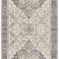 Nourison Vintage Washables VWS13 Ivory Purple Area Rug