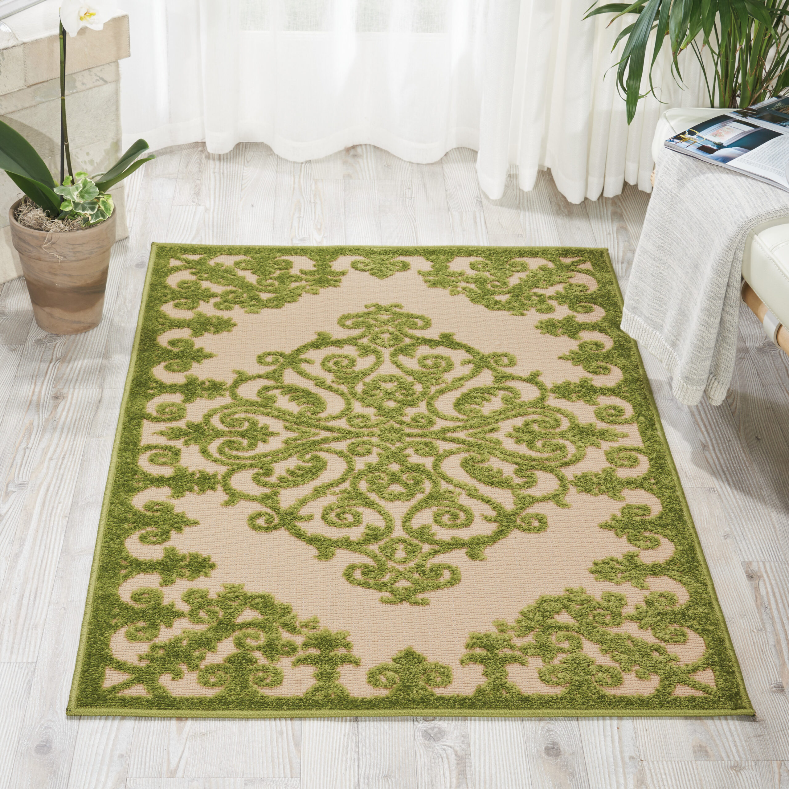 Nourison Aloha ALH12 Green Area Rug - Image 4