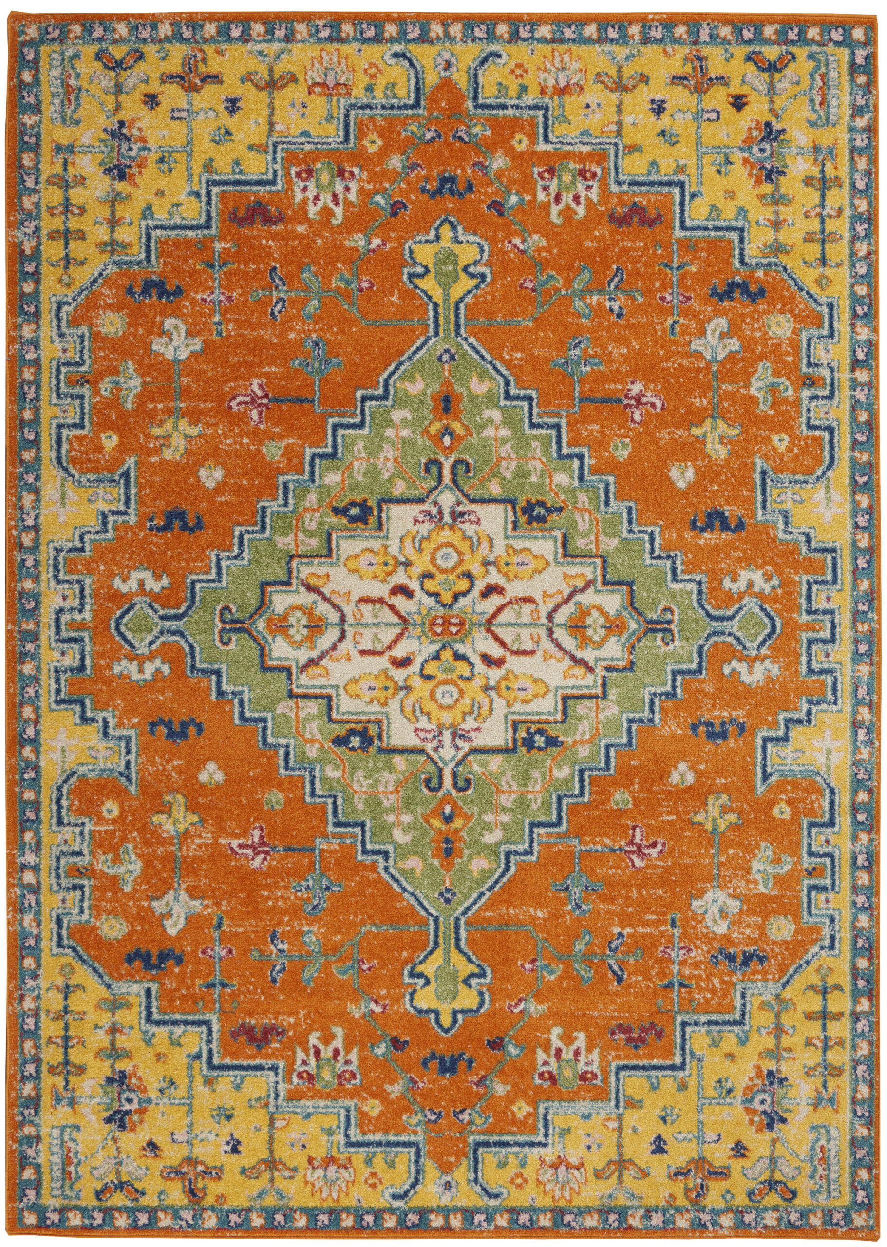 Nourison Allur ALR01 Orange Multicolor Area Rug