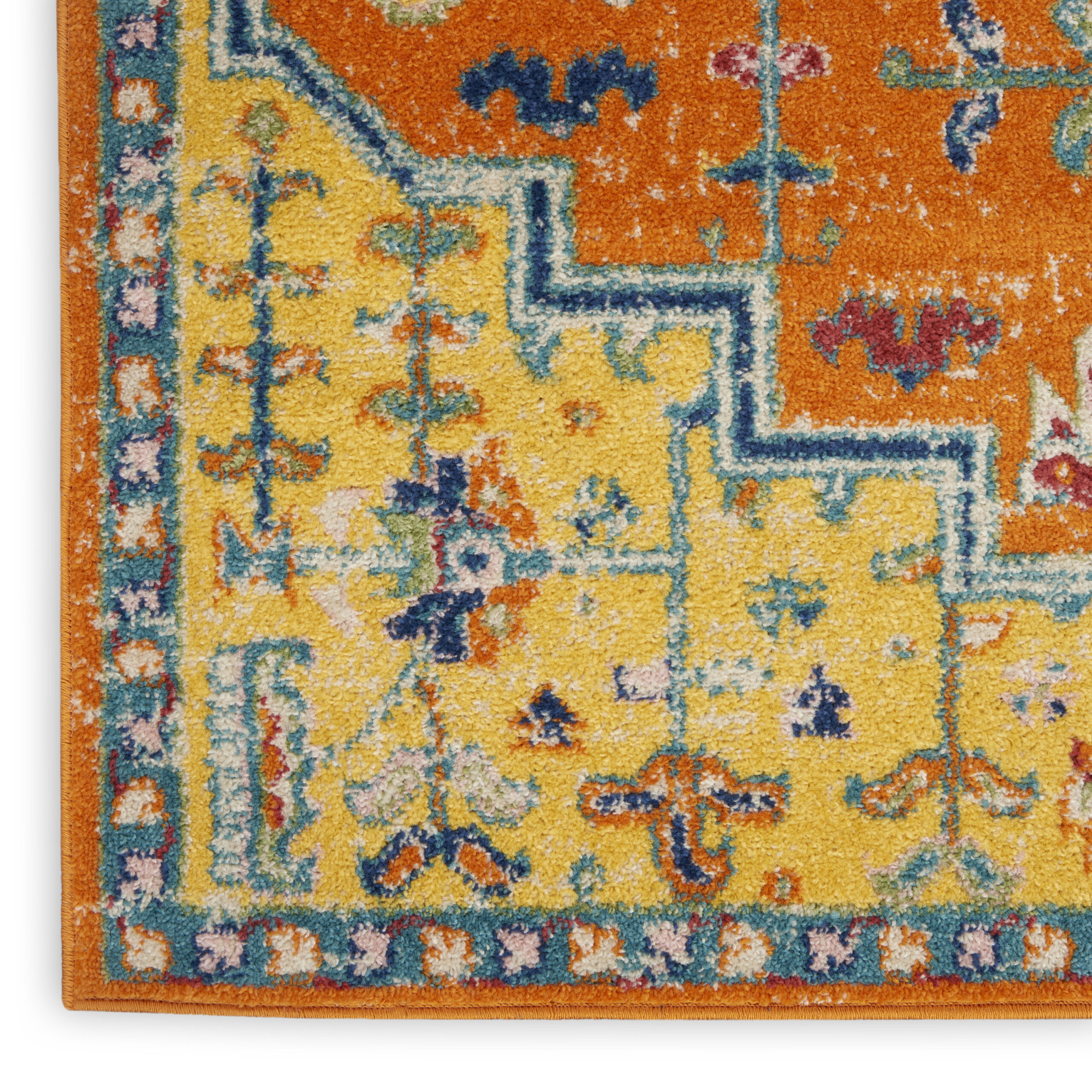 Nourison Allur ALR01 Orange Multicolor Area Rug - Image 2