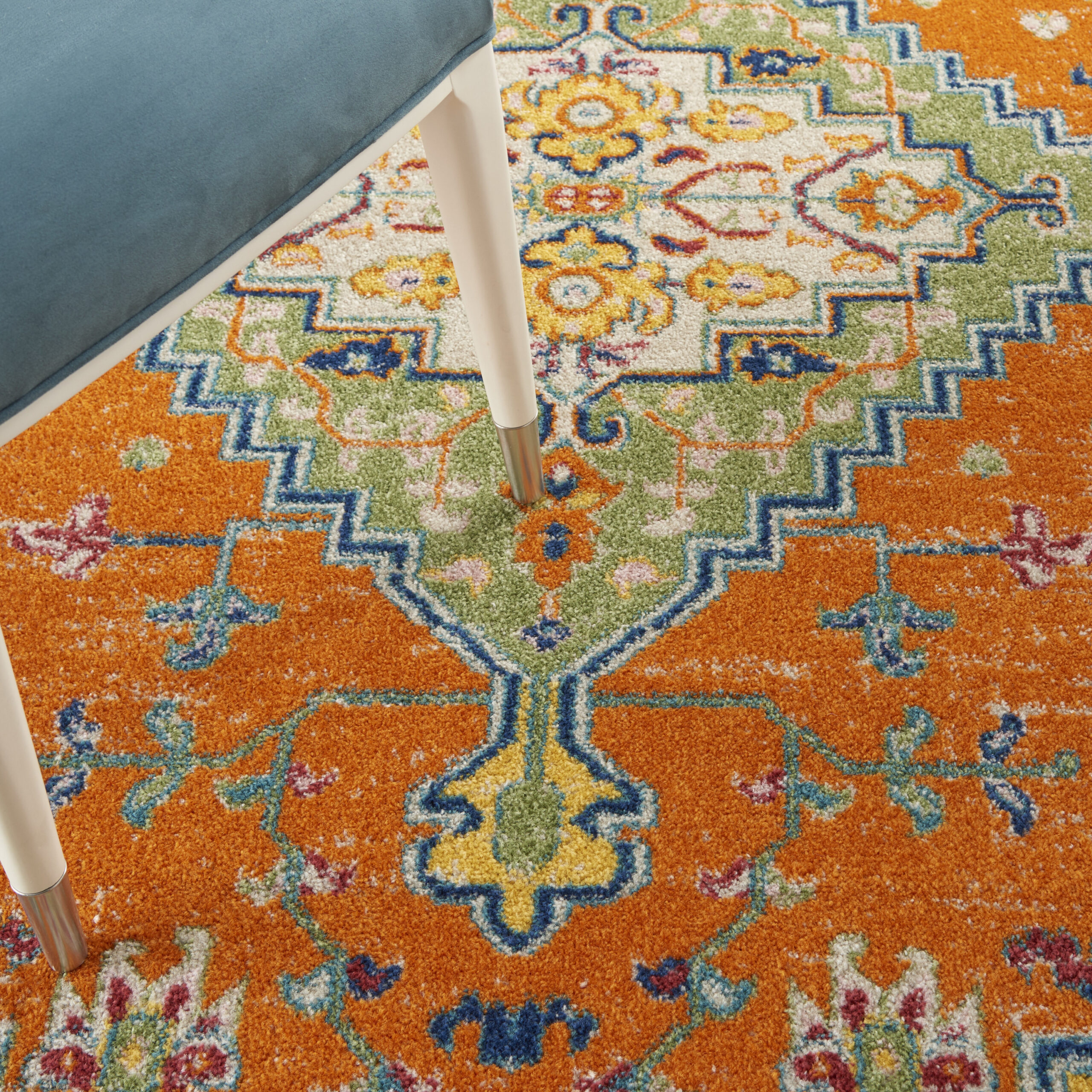 Nourison Allur ALR01 Orange Multicolor Area Rug - Image 6