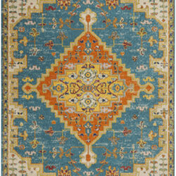 Nourison Allur ALR01 Turquoise Ivory Area Rug