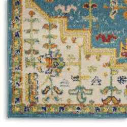 Alternative view of Nourison Allur ALR01 Turquoise Ivory Area Rug