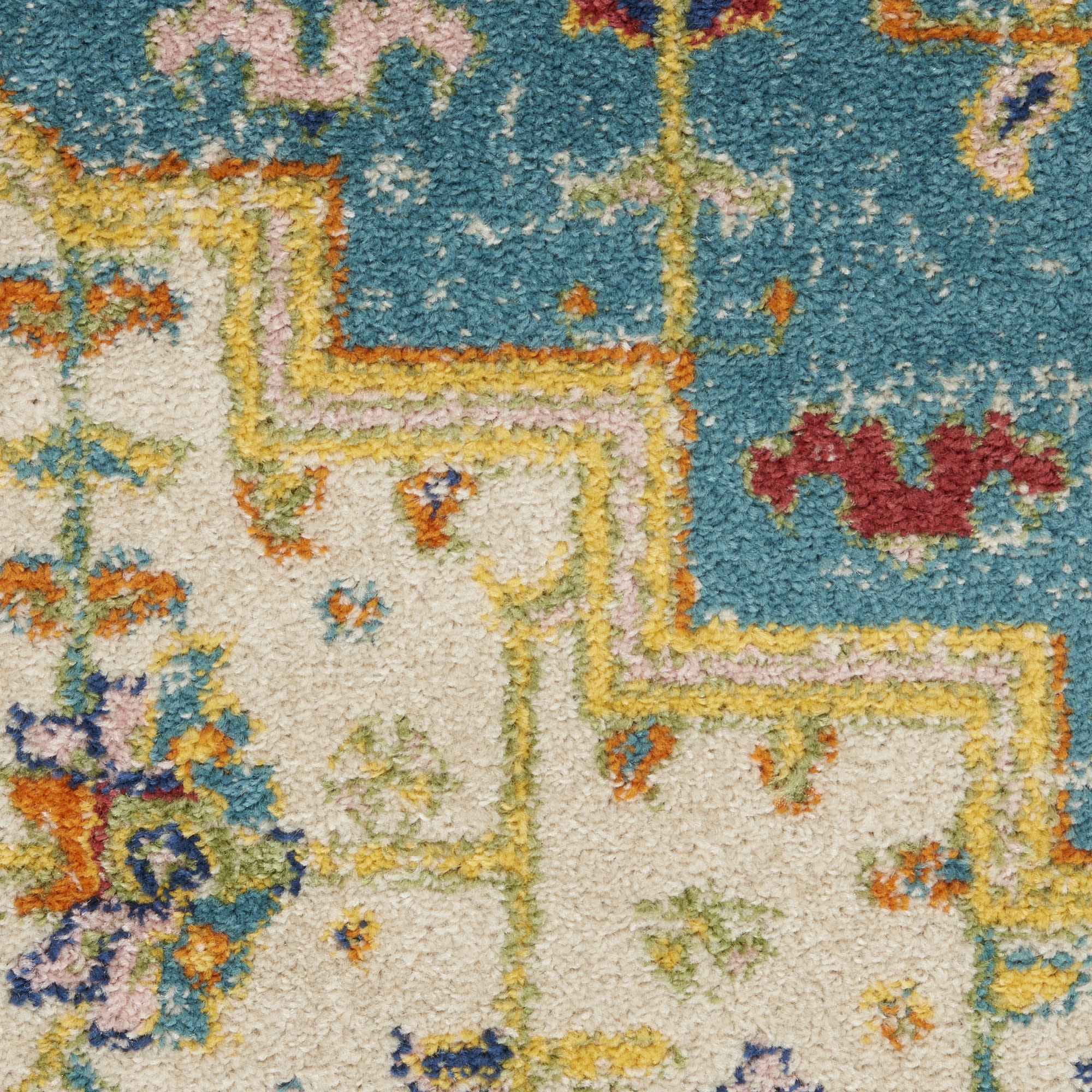 Nourison Allur ALR01 Turquoise Ivory Area Rug - Image 4