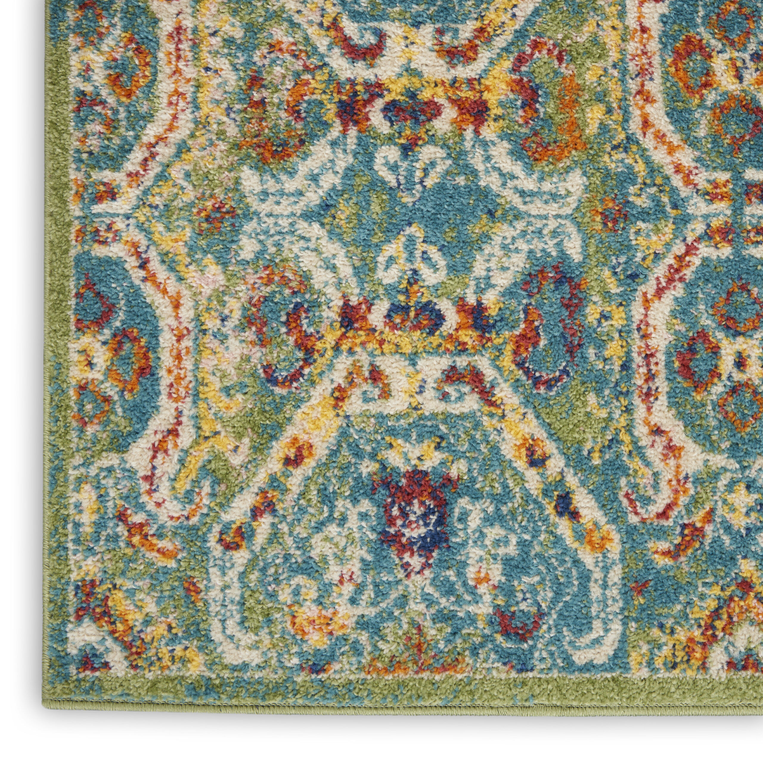 Nourison Allur ALR05 Turquoise Multicolor Area Rug - Image 2