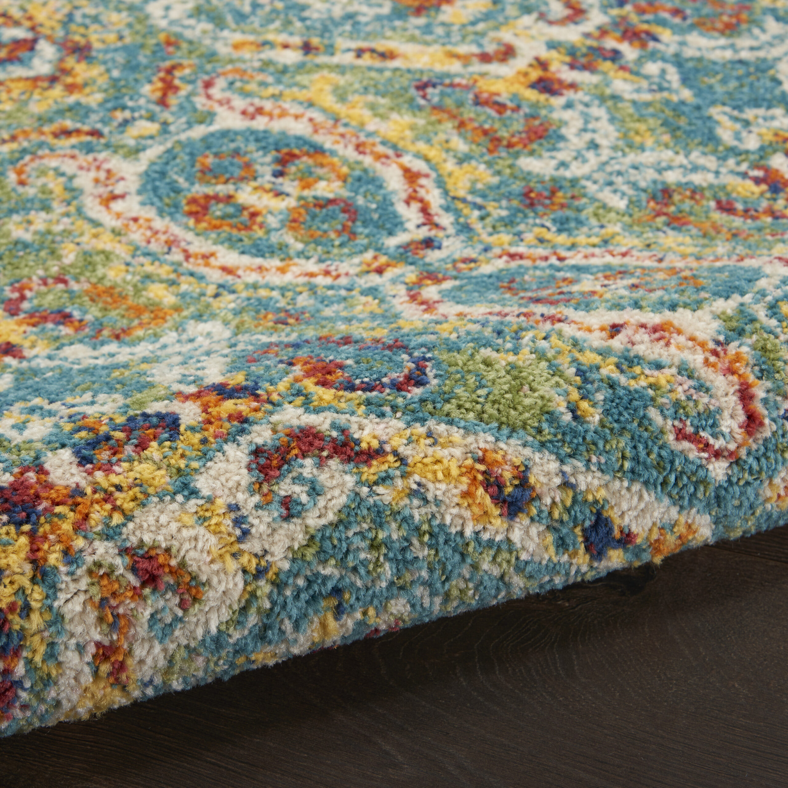Nourison Allur ALR05 Turquoise Multicolor Area Rug - Image 3