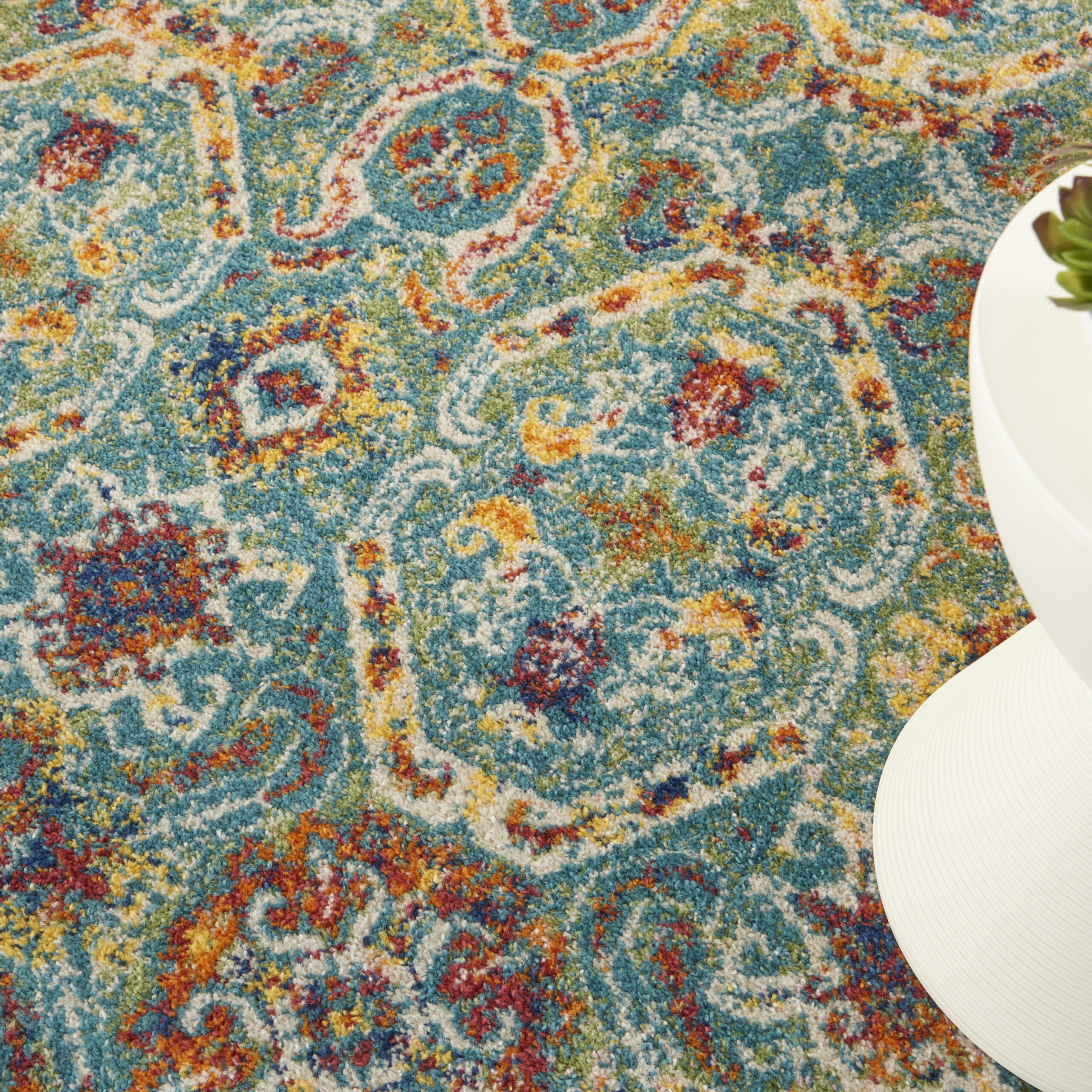 Nourison Allur ALR05 Turquoise Multicolor Area Rug - Image 6