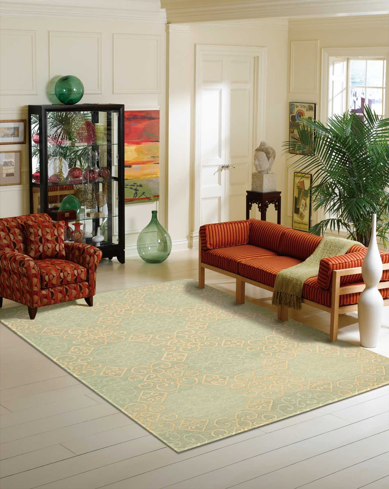 Nourison Ambrose AMB01 Light Green Area Rug - Image 3