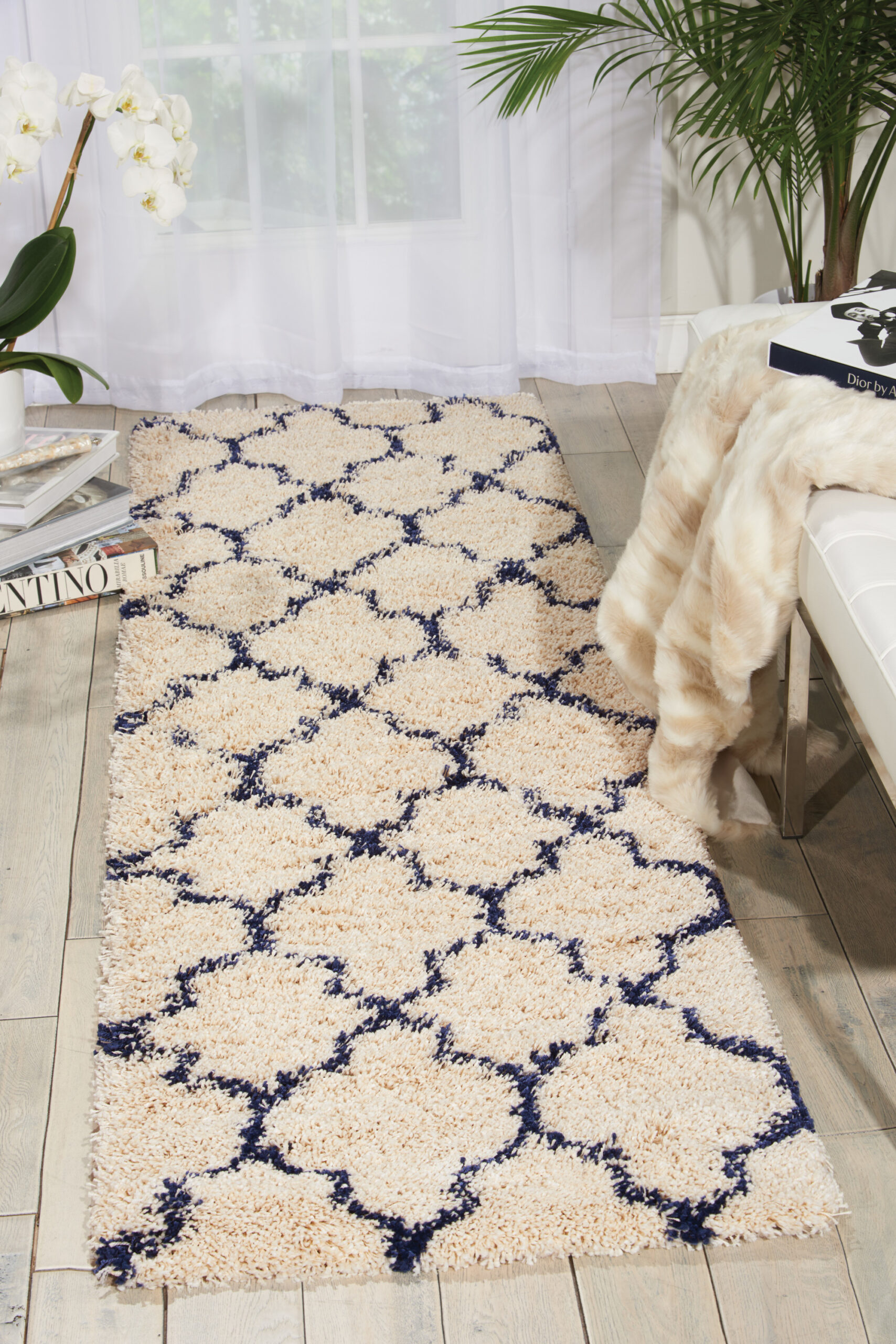 Nourison Amore AMOR2 Ivory Blue Area Rug - Image 5