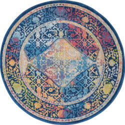 Nourison Ankara Global ANR04 Blue Multicolor Area Rug