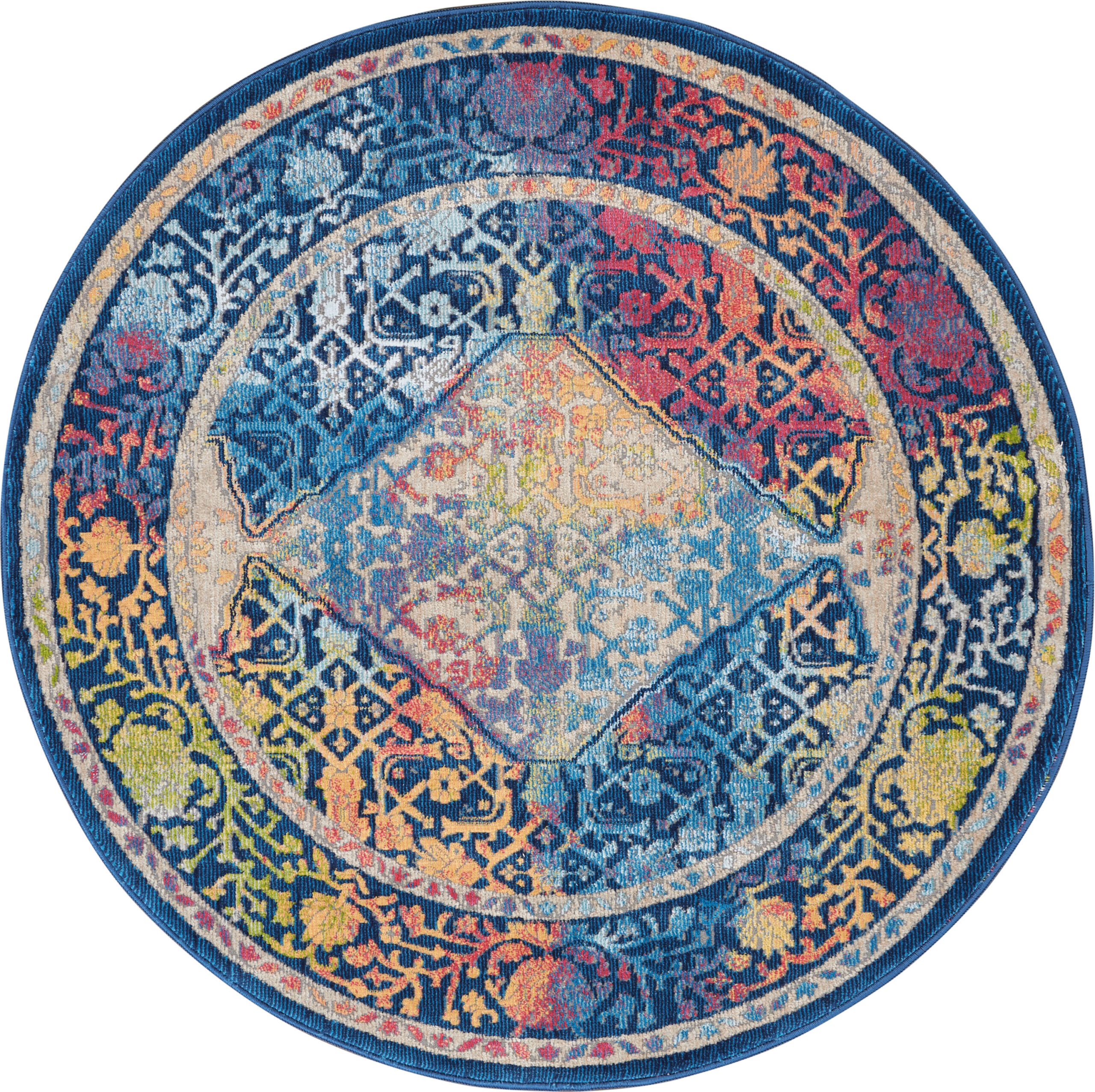 Nourison Ankara Global ANR04 Blue Multicolor Area Rug