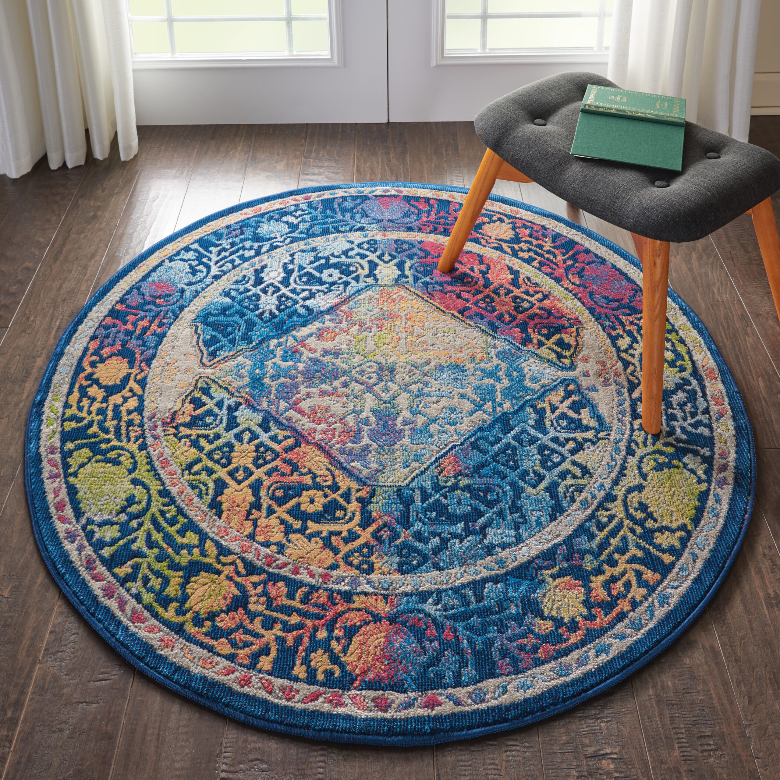 Nourison Ankara Global ANR04 Blue Multicolor Area Rug - Image 5