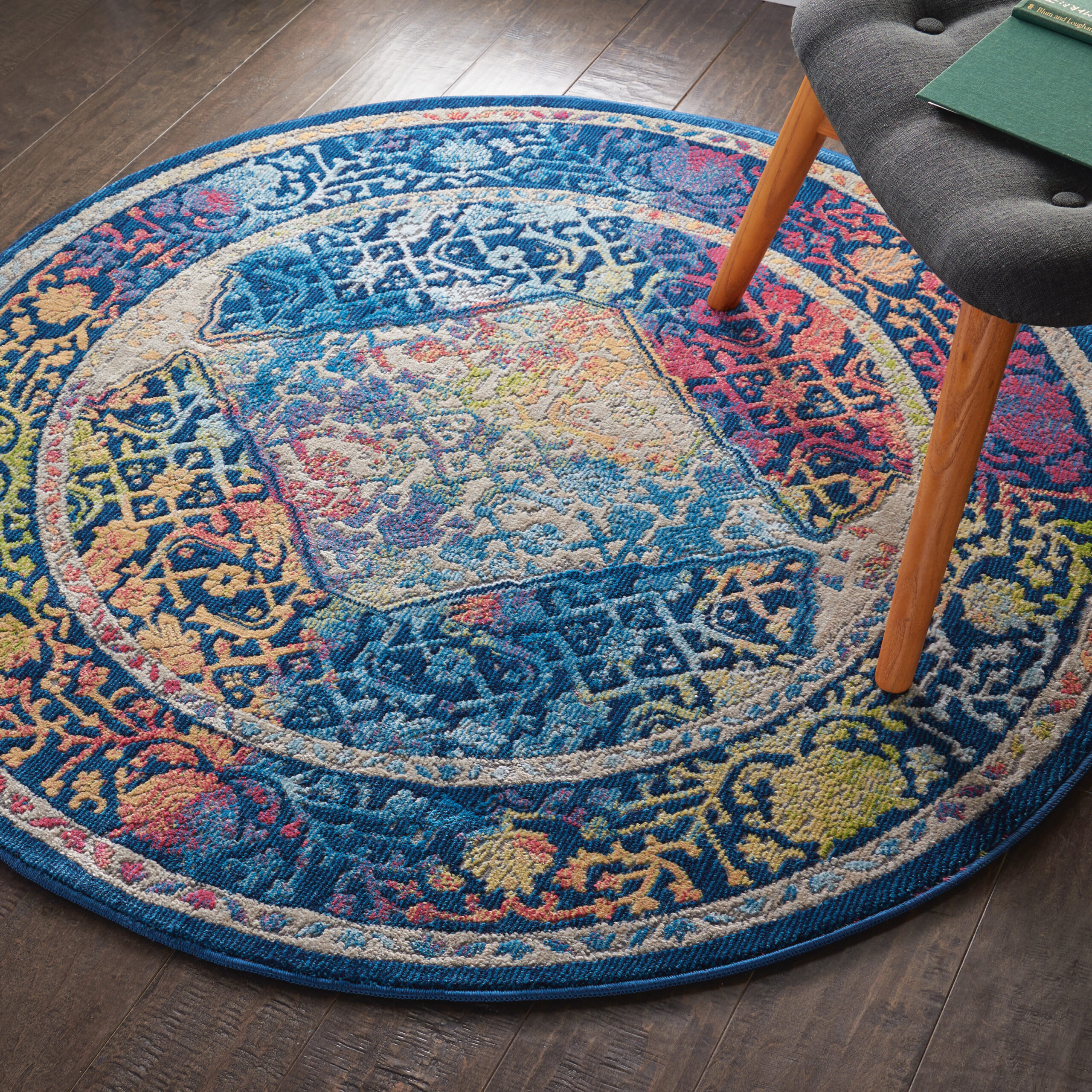 Nourison Ankara Global ANR04 Blue Multicolor Area Rug - Image 6