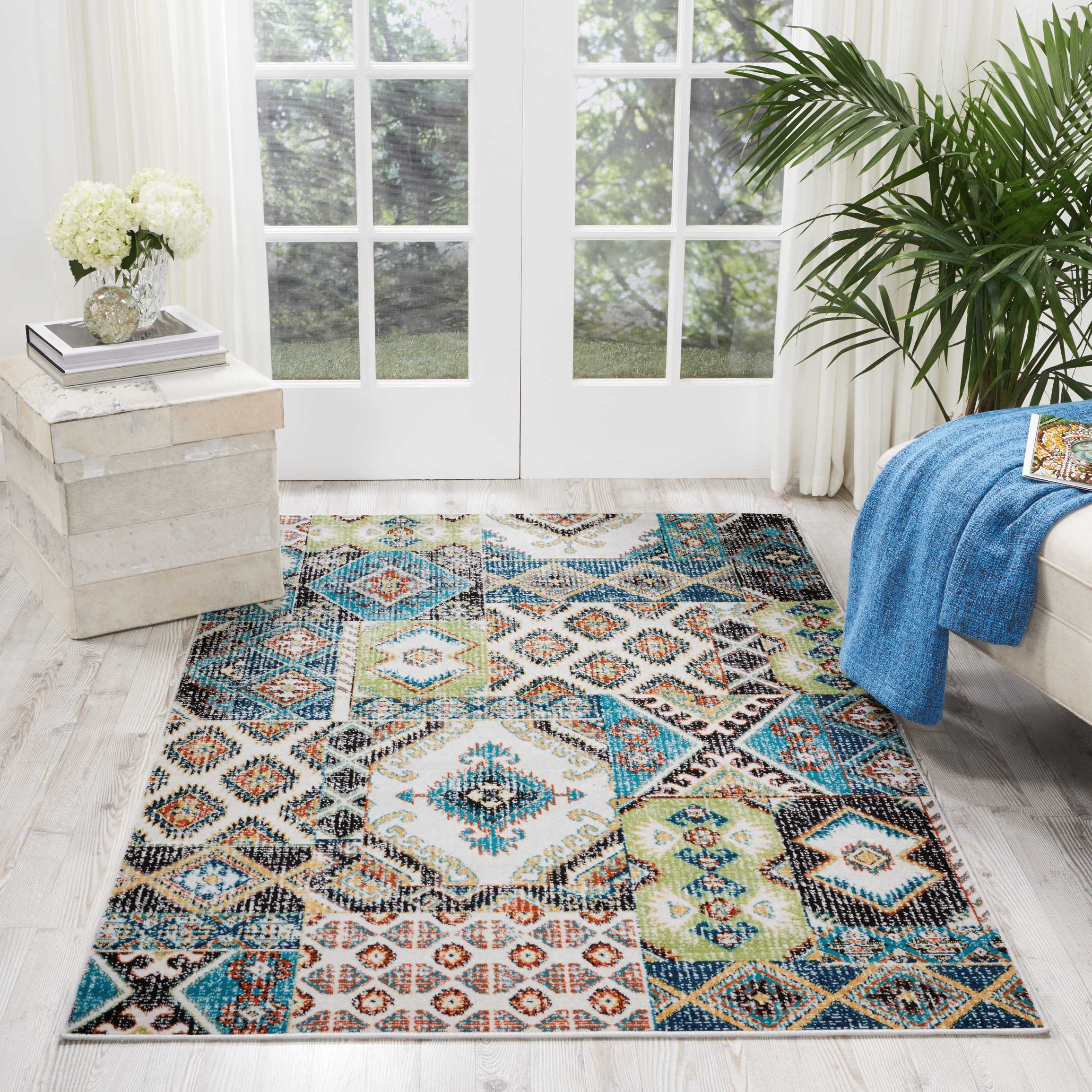 Nourison Aria AR018 Indigo Area Rug - Image 3