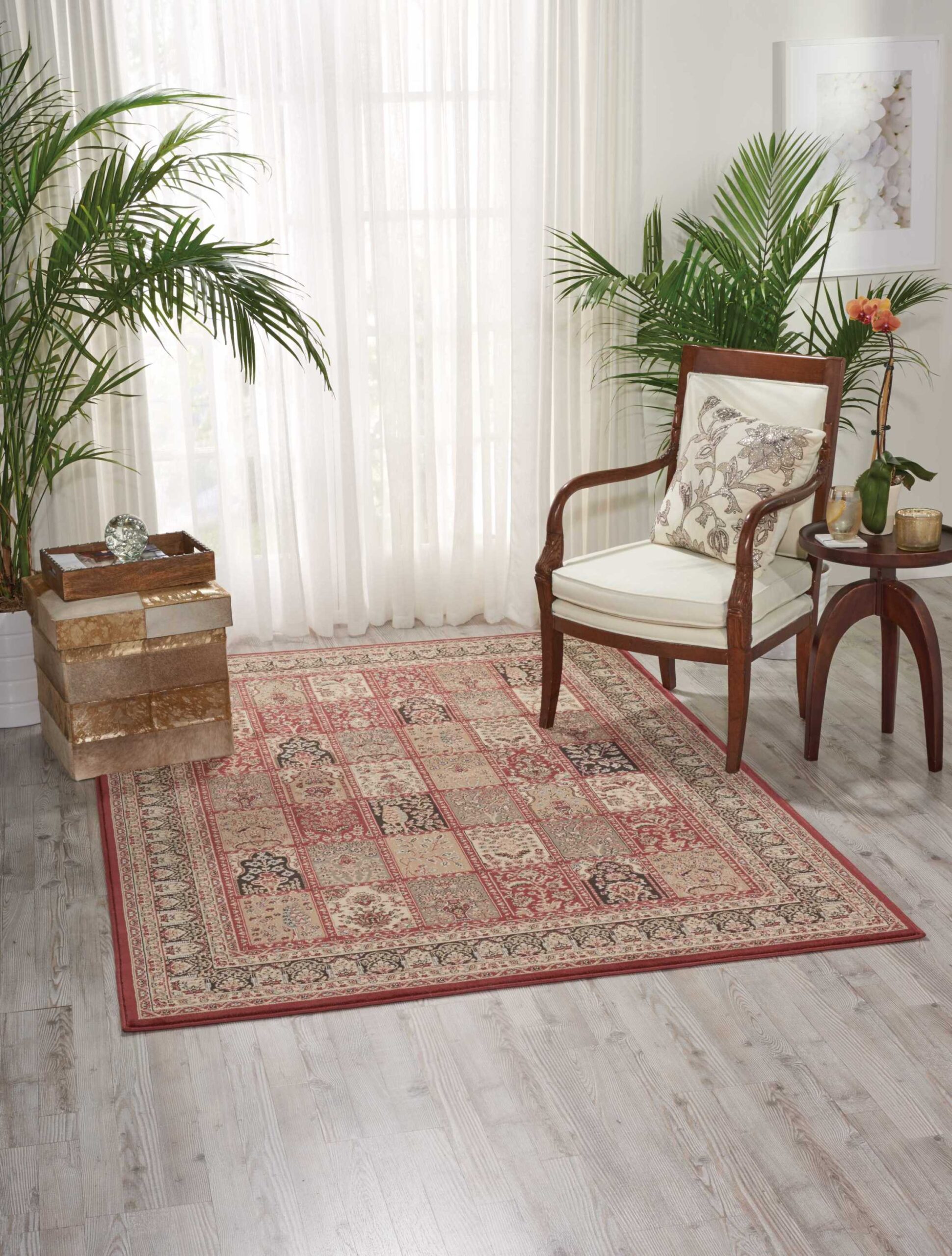 Nourison Ararat ARA01 Burgundy Area Rug - Image 3