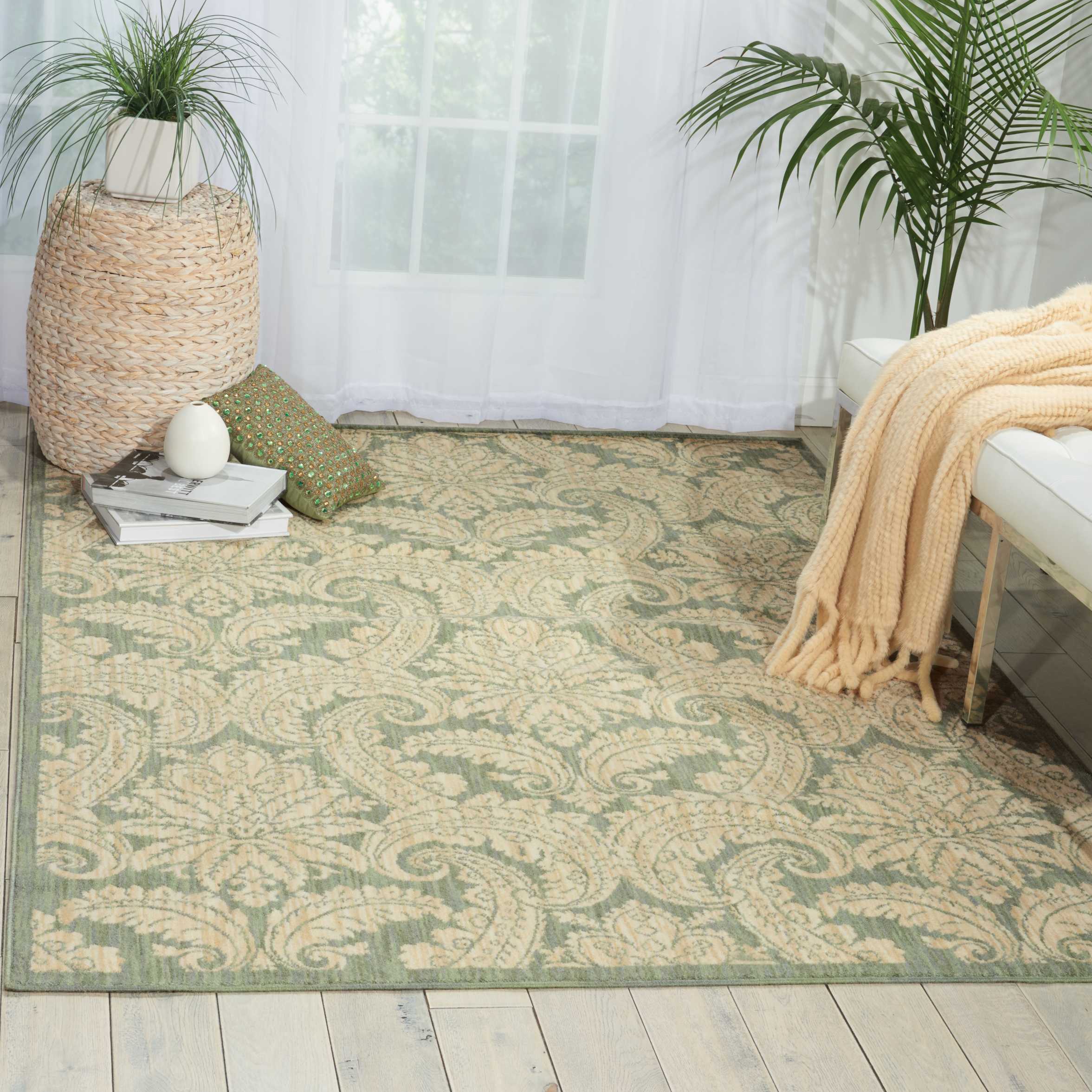Nourison Aristo ARS05 Blue Ivory Area Rug - Image 3