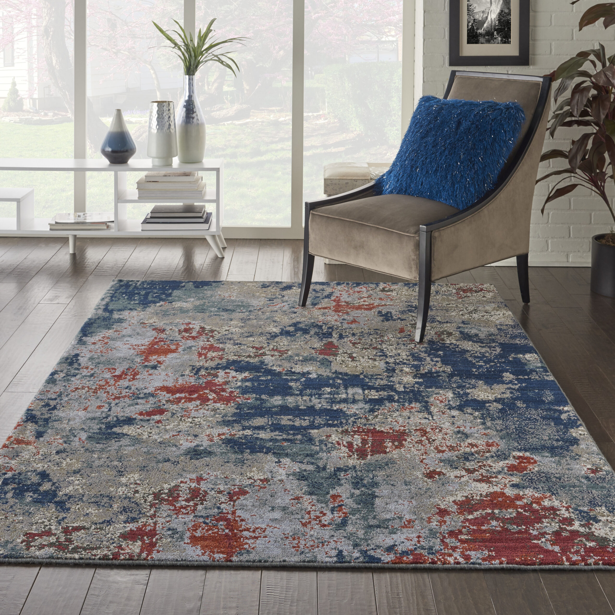 Nourison Artworks ATW01 Navy/Brick Area Rug - Image 5