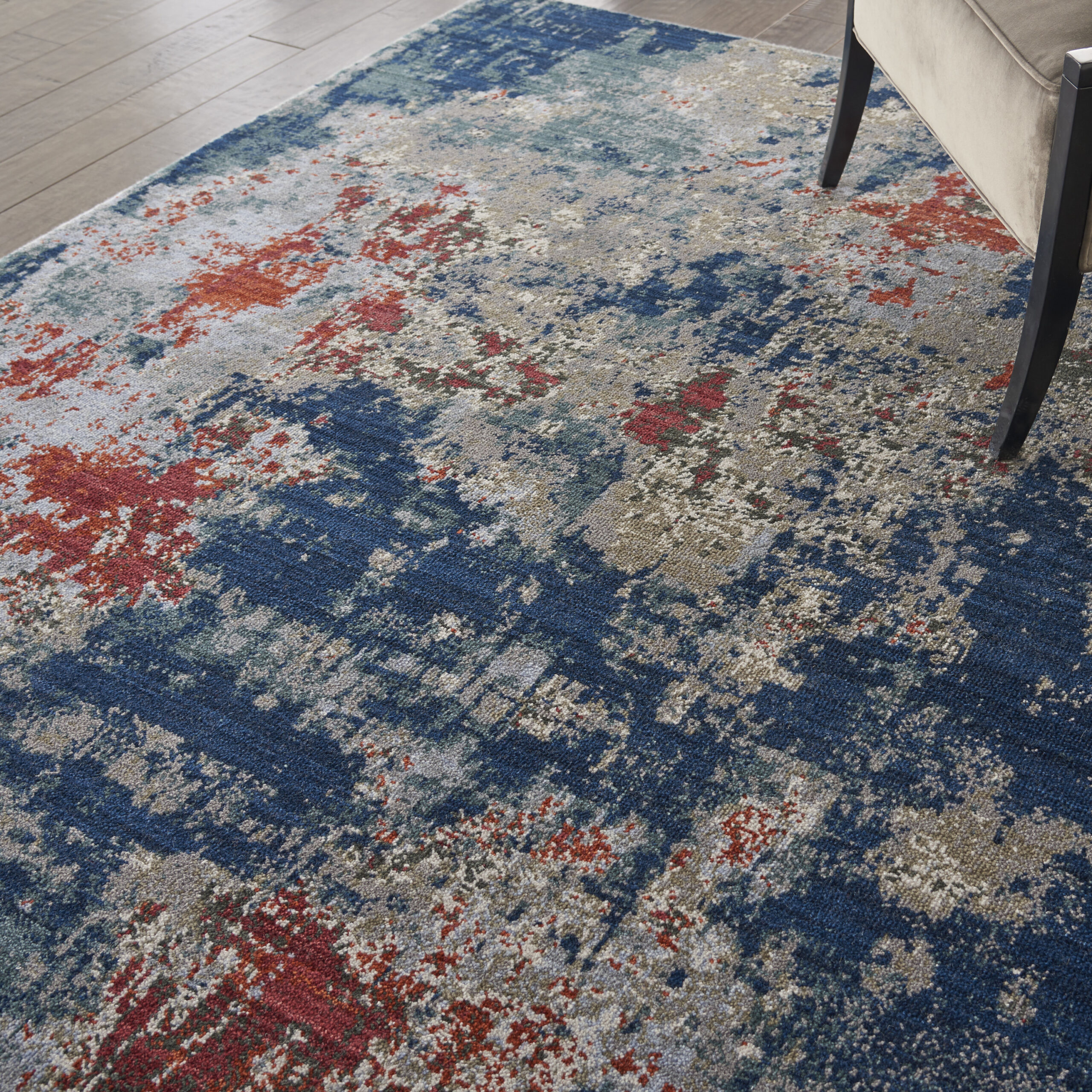 Nourison Artworks ATW01 Navy/Brick Area Rug - Image 6