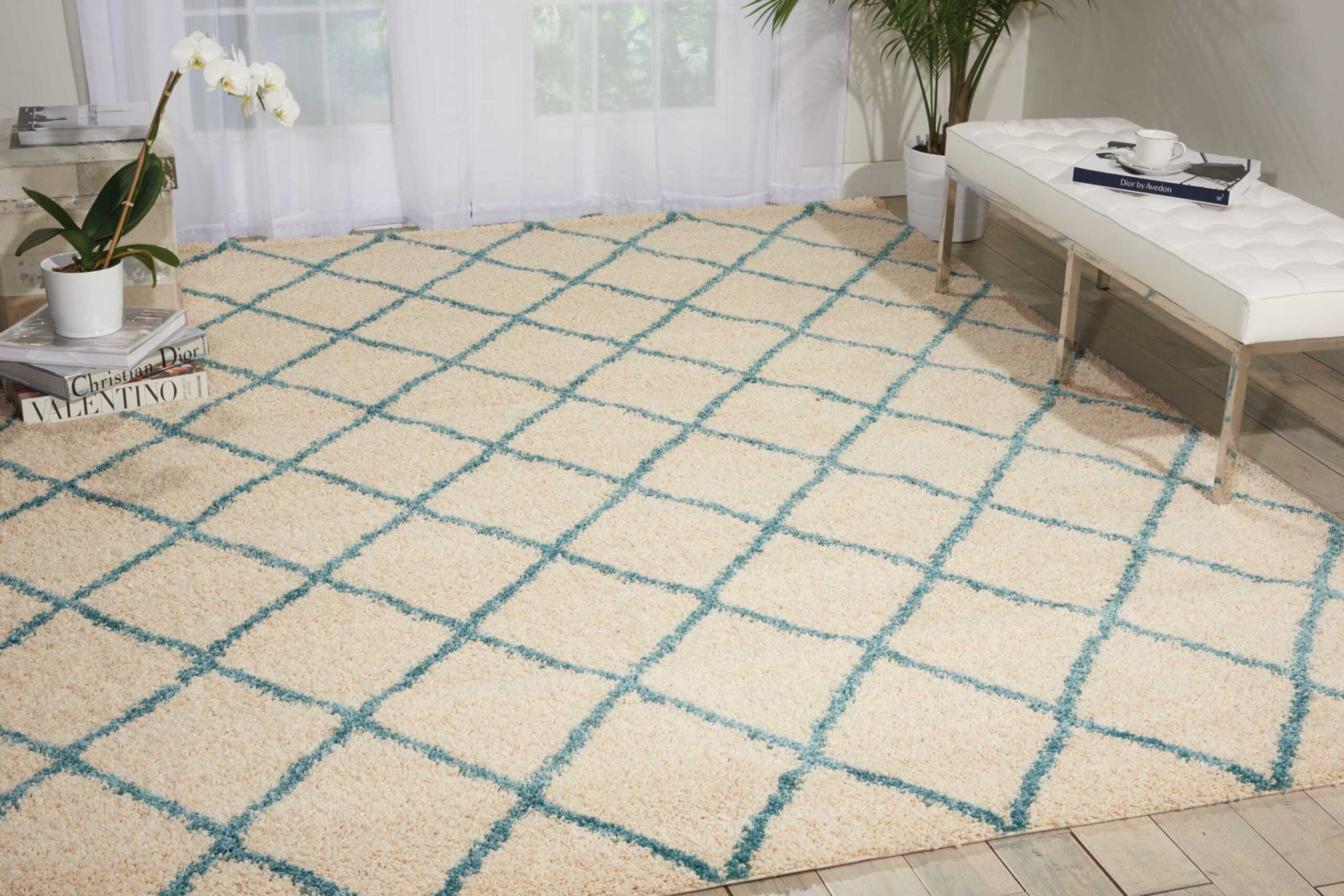 Nourison Brisbane BRI08 Ivory Aqua Area Rug - Image 3