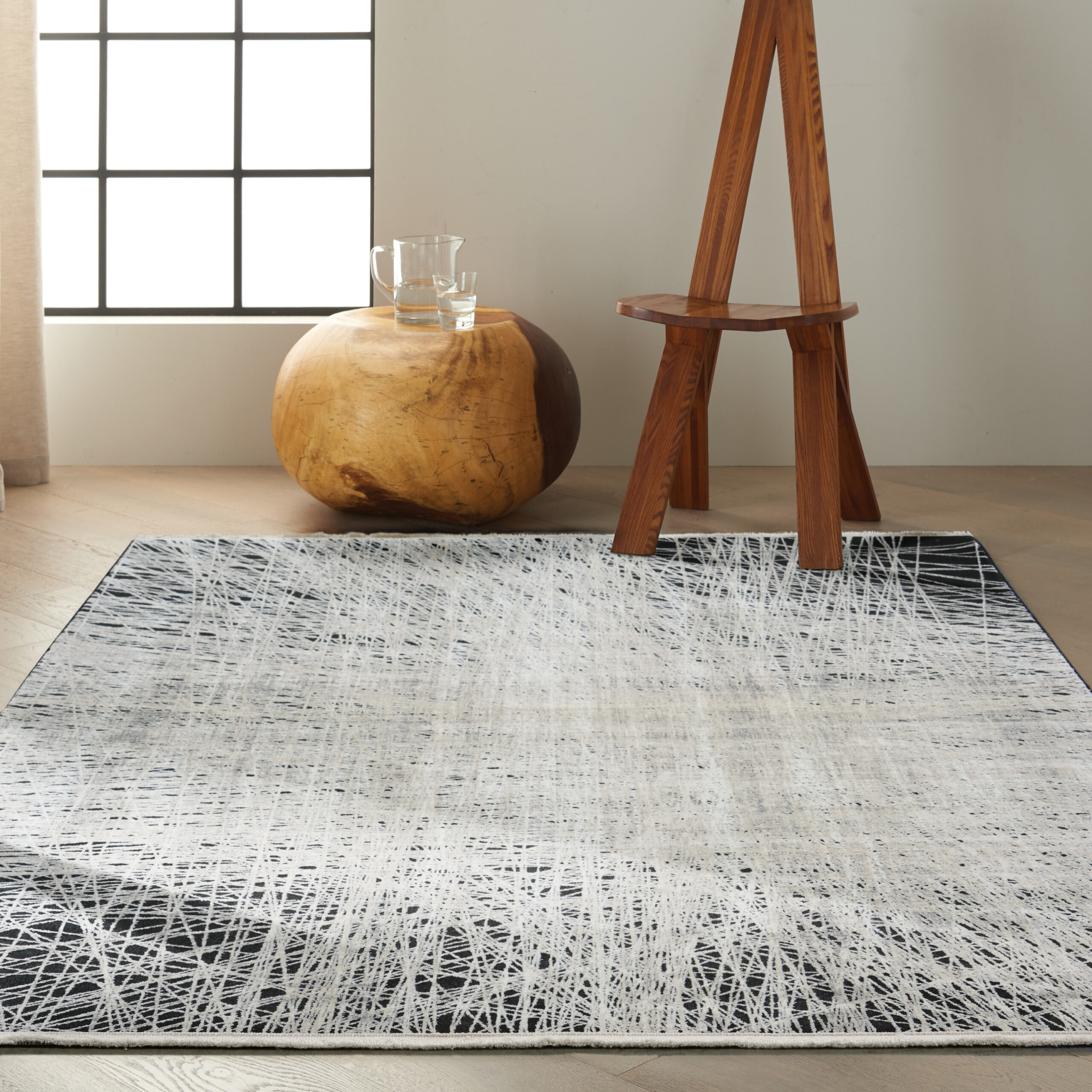 Calvin Klein Balian CK55 Black Silver Area Rug - Image 4