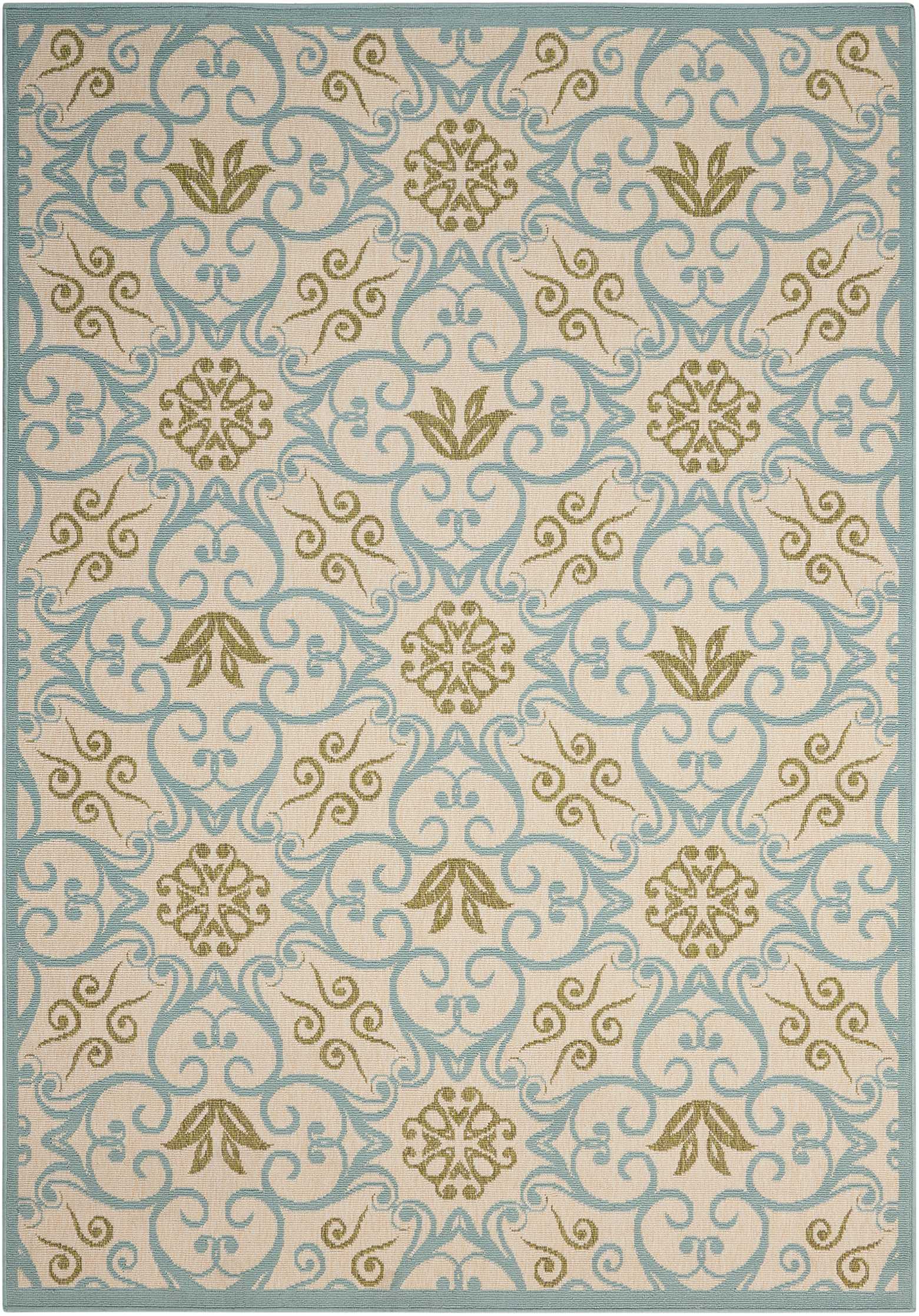Nourison Caribbean CRB02 Ivory Blue Area Rug