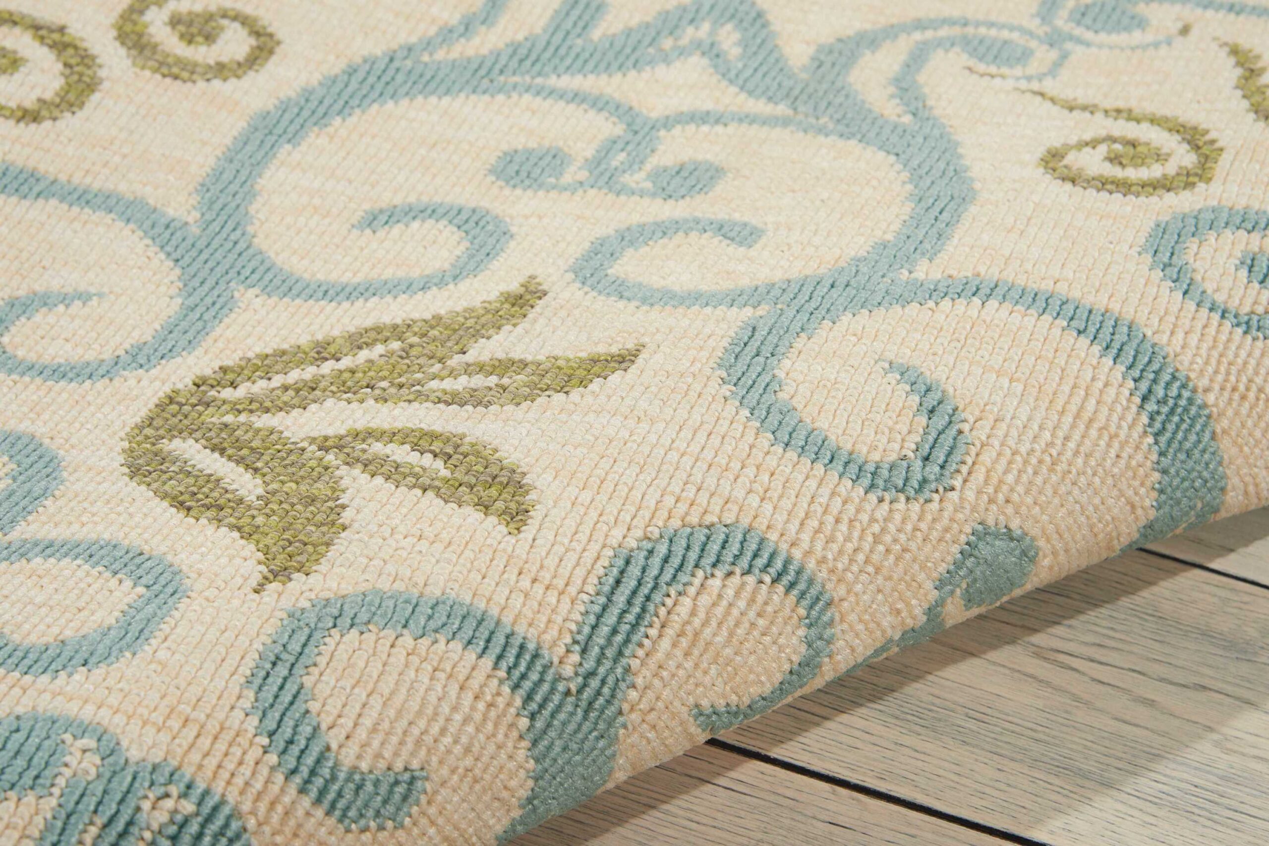 Nourison Caribbean CRB02 Ivory Blue Area Rug - Image 2