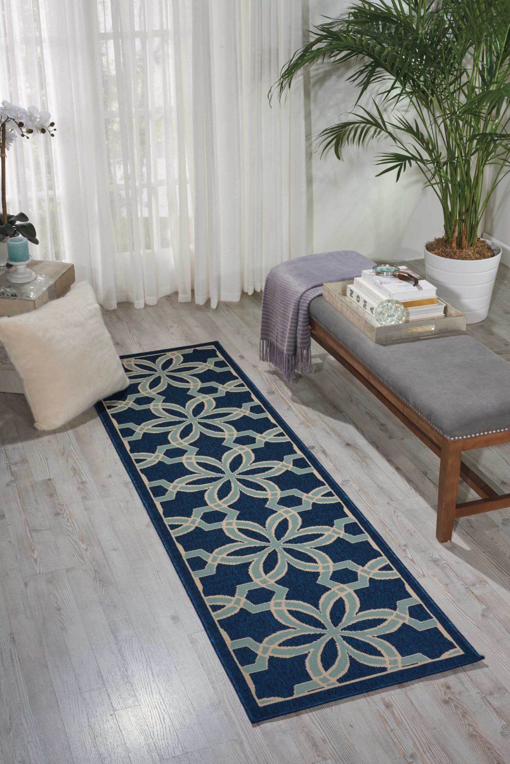 Nourison Caribbean CRB05 Navy Area Rug - Image 3