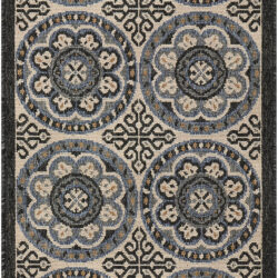 Nourison Caribbean CRB15 Ivory Charcoal Area Rug