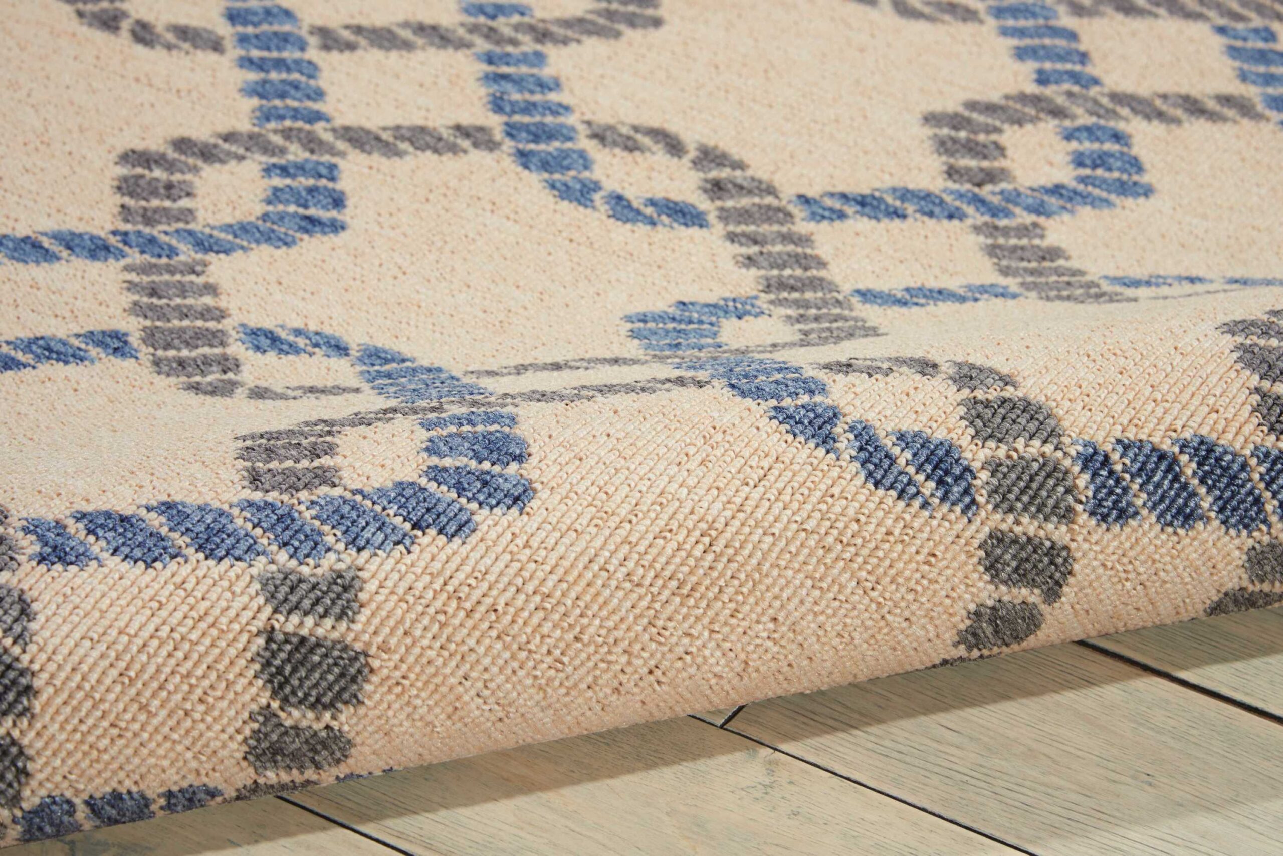 Nourison Caribbean CRB16 Ivory Blue Area Rug - Image 2