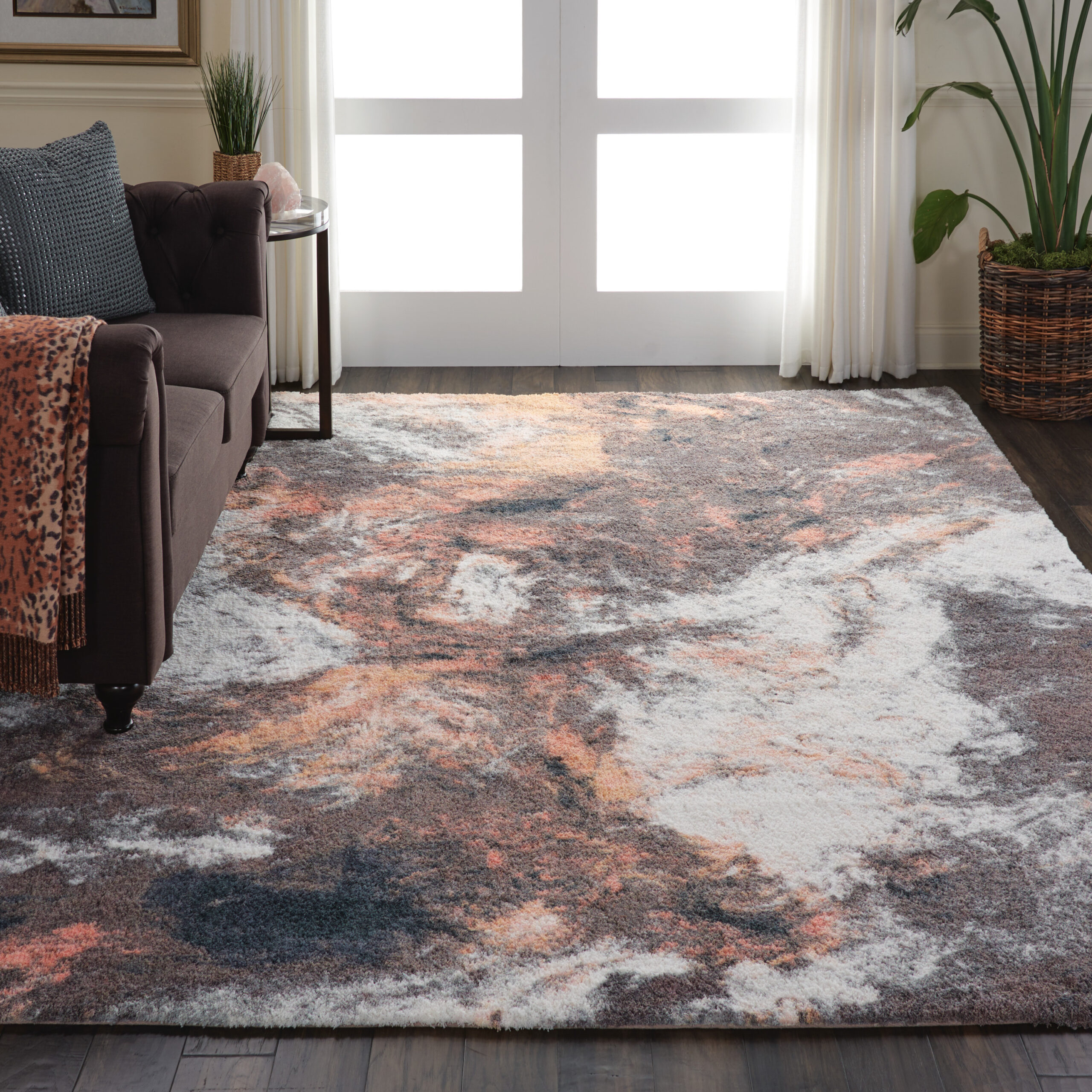Nourison Corsica Shag CRC05 Blue Multicolor Area Rug - Image 5