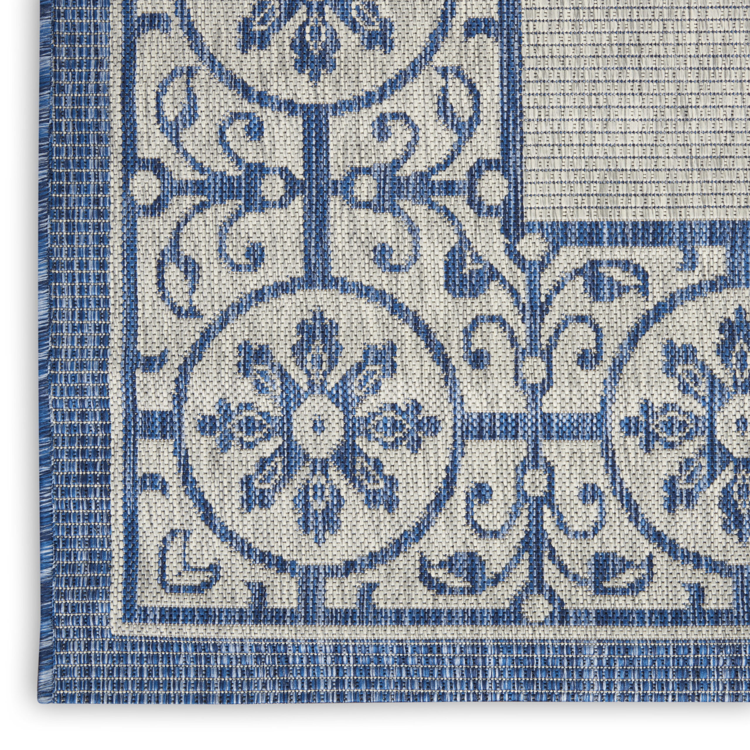 Nourison Country Side CTR03 Ivory Blue Area Rug - Image 2