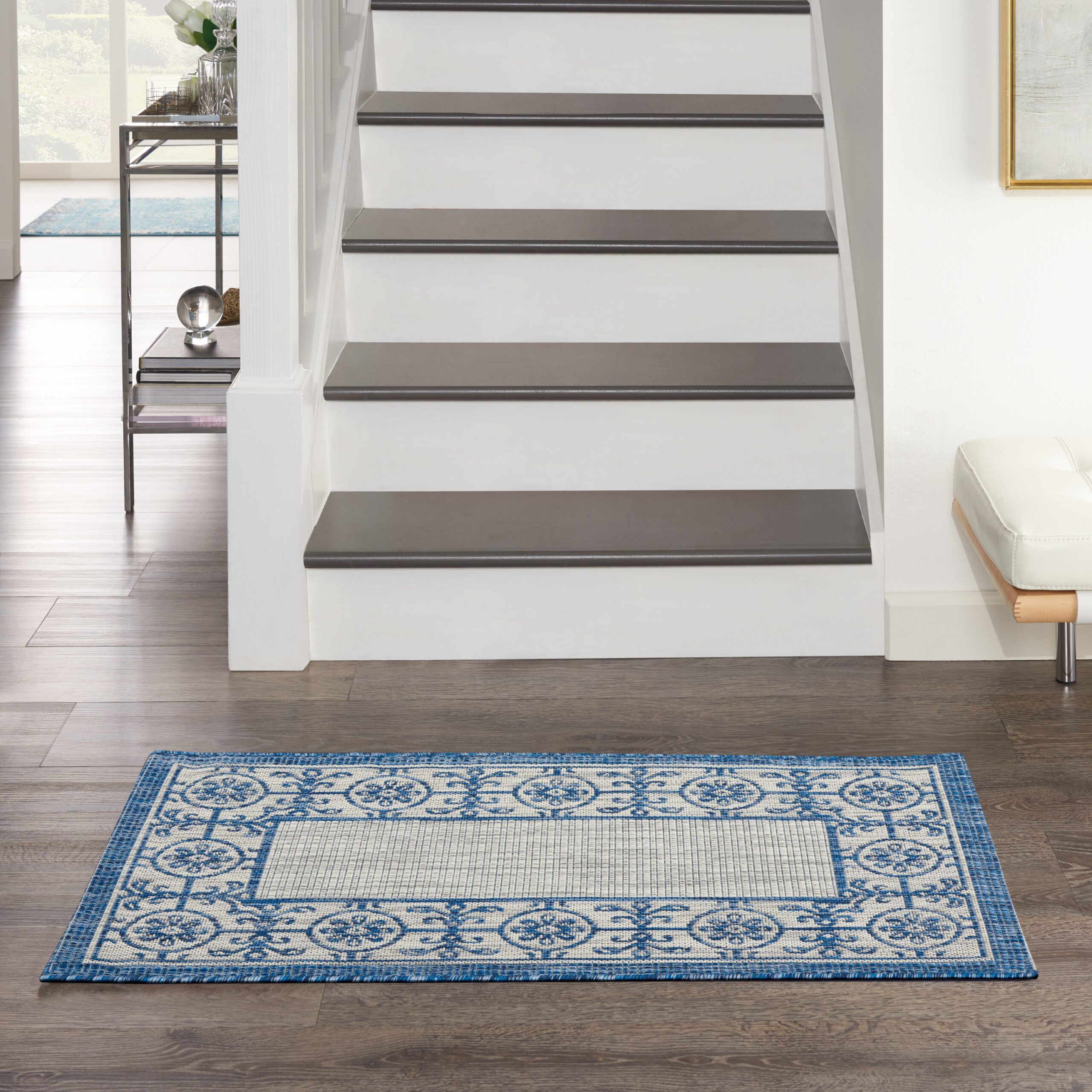 Nourison Country Side CTR03 Ivory Blue Area Rug - Image 5