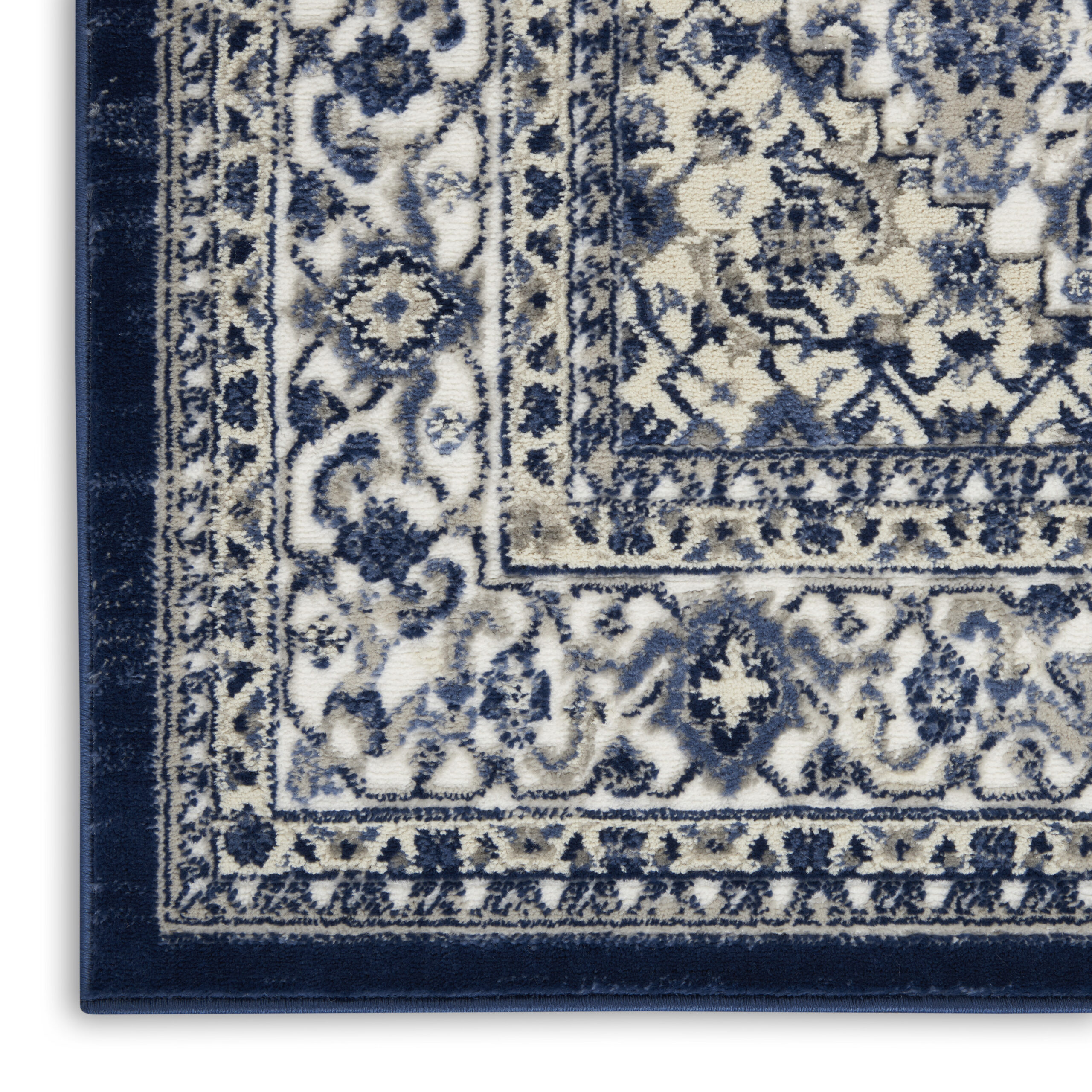 Nourison Cyrus CYR01 Ivory Navy Area Rug - Image 2