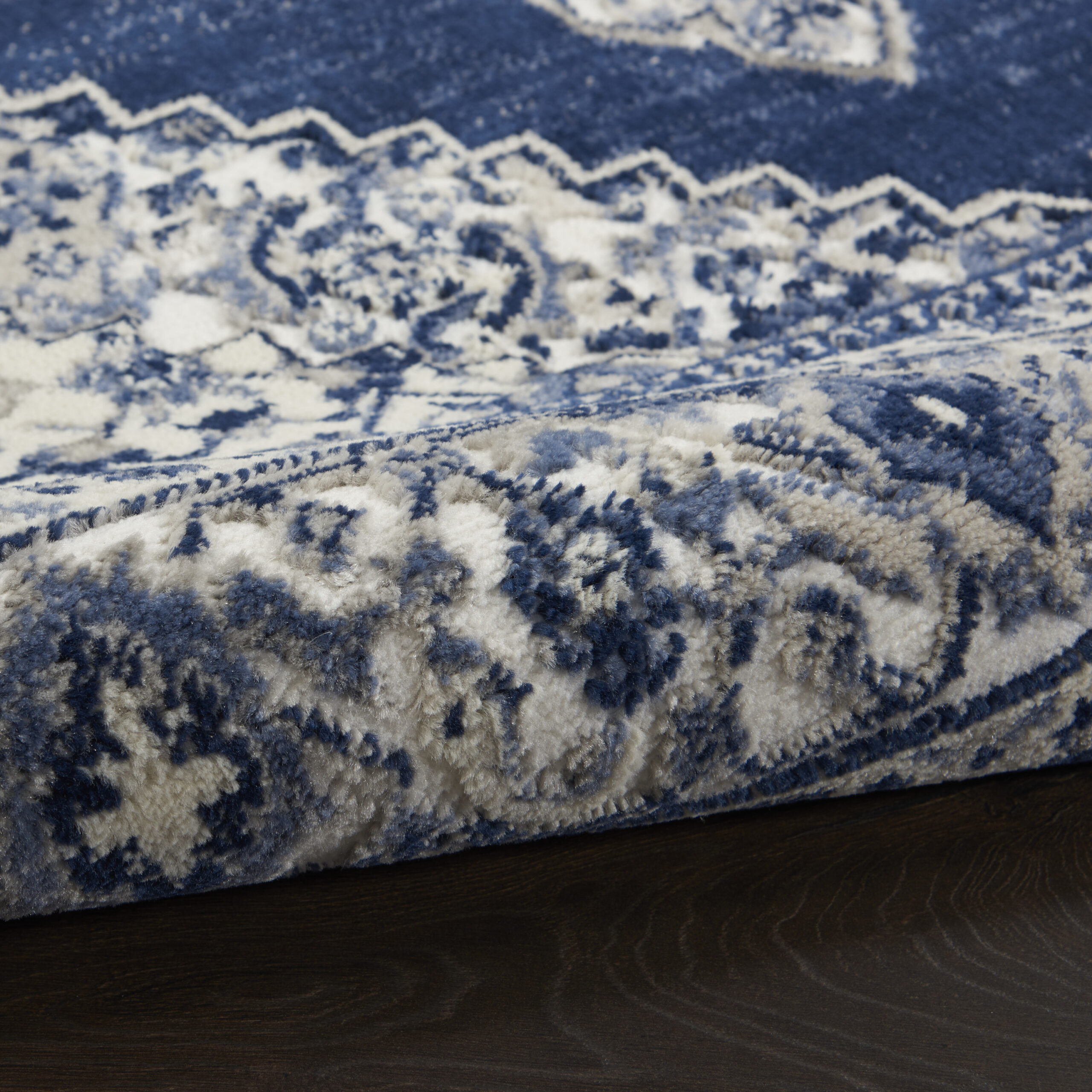 Nourison Cyrus CYR01 Ivory Navy Area Rug - Image 3