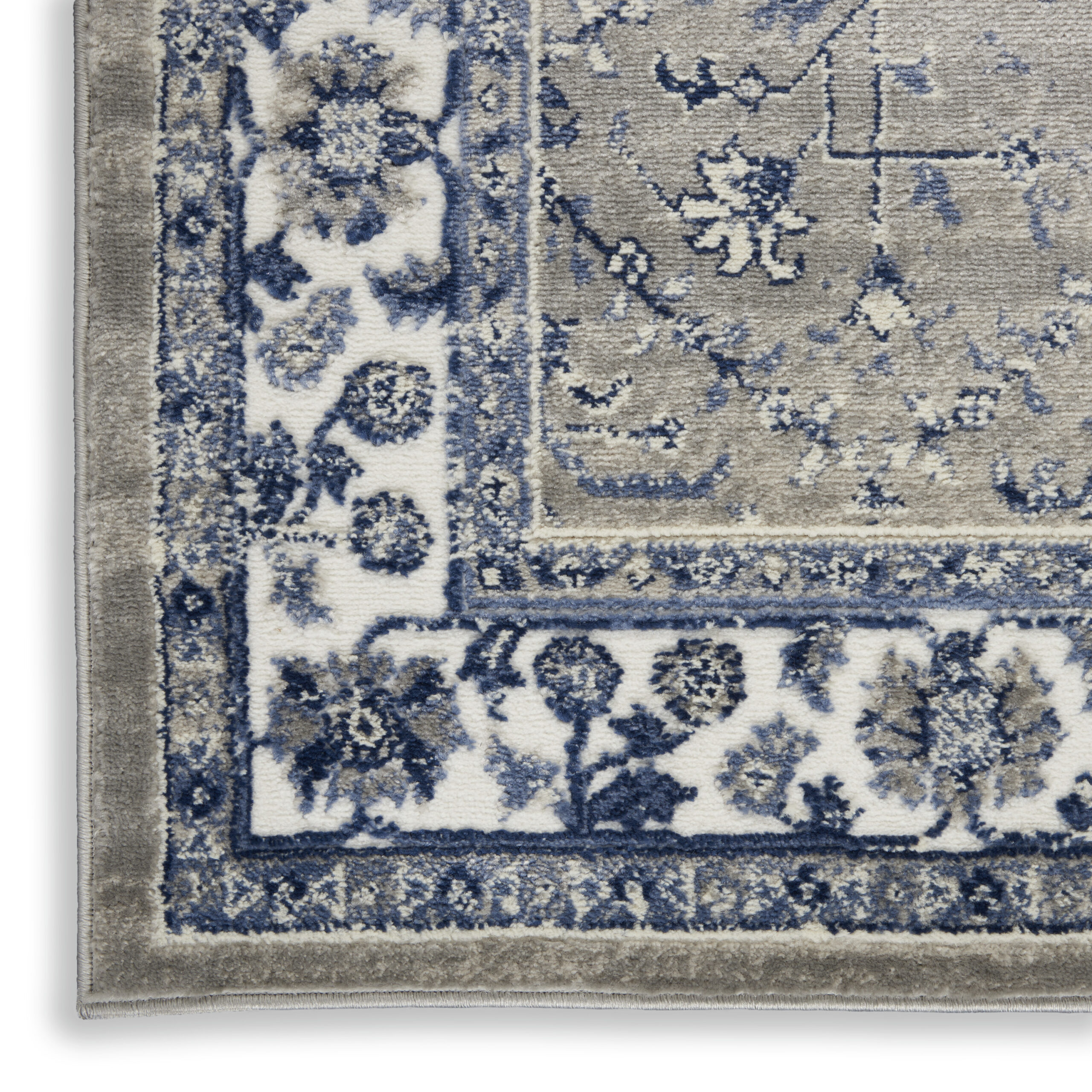 Nourison Cyrus CYR02 Ivory Navy Area Rug - Image 2