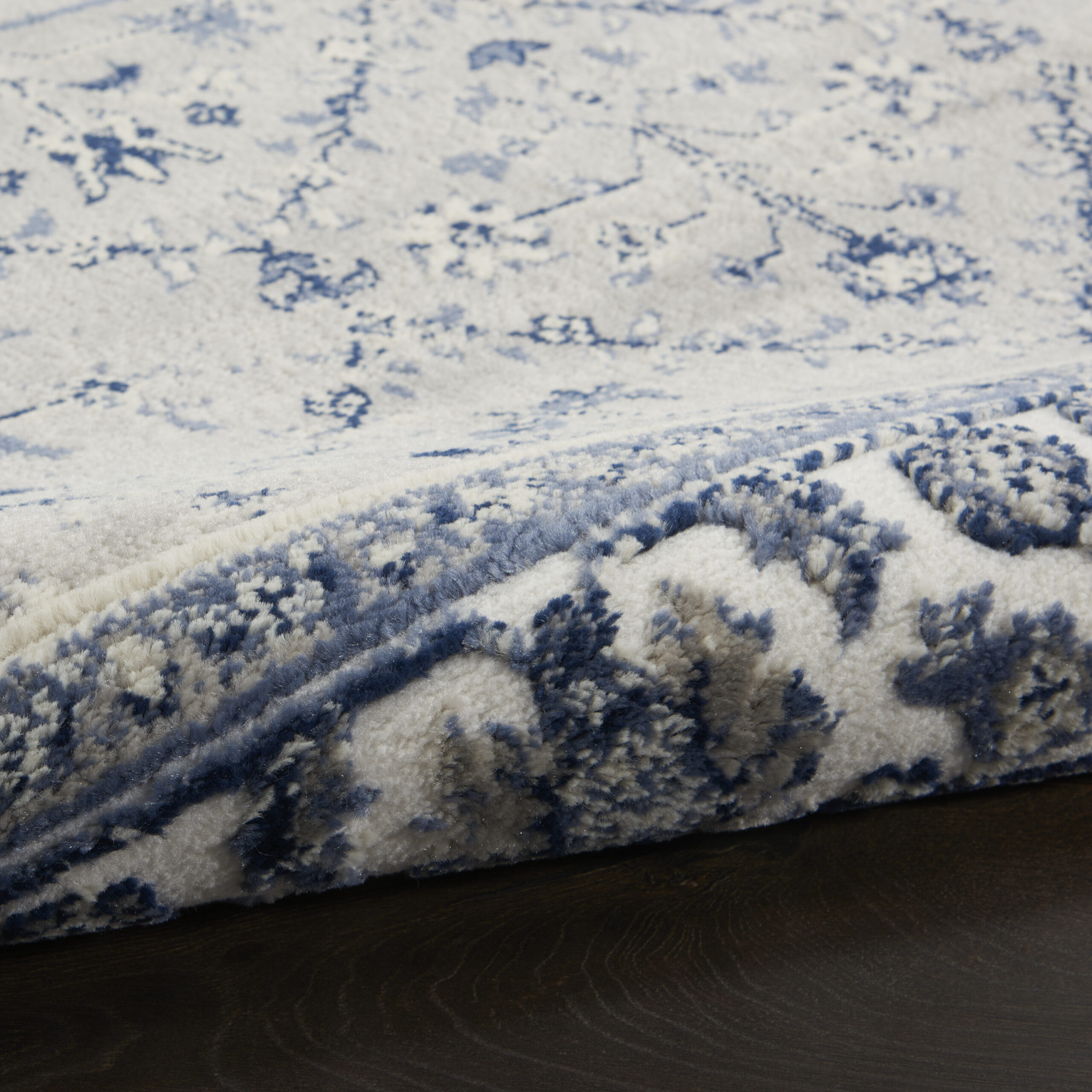Nourison Cyrus CYR02 Ivory Navy Area Rug - Image 3